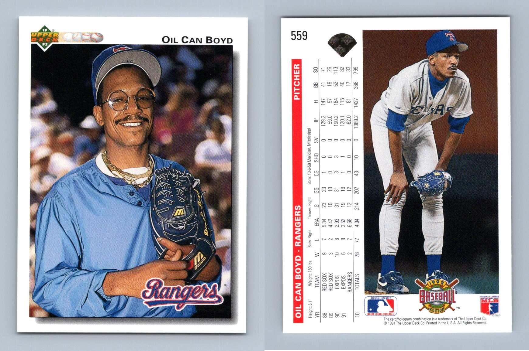 Oil Can Boyd - Rangers #559 Baseball 1992 Upper Deck Trading Card