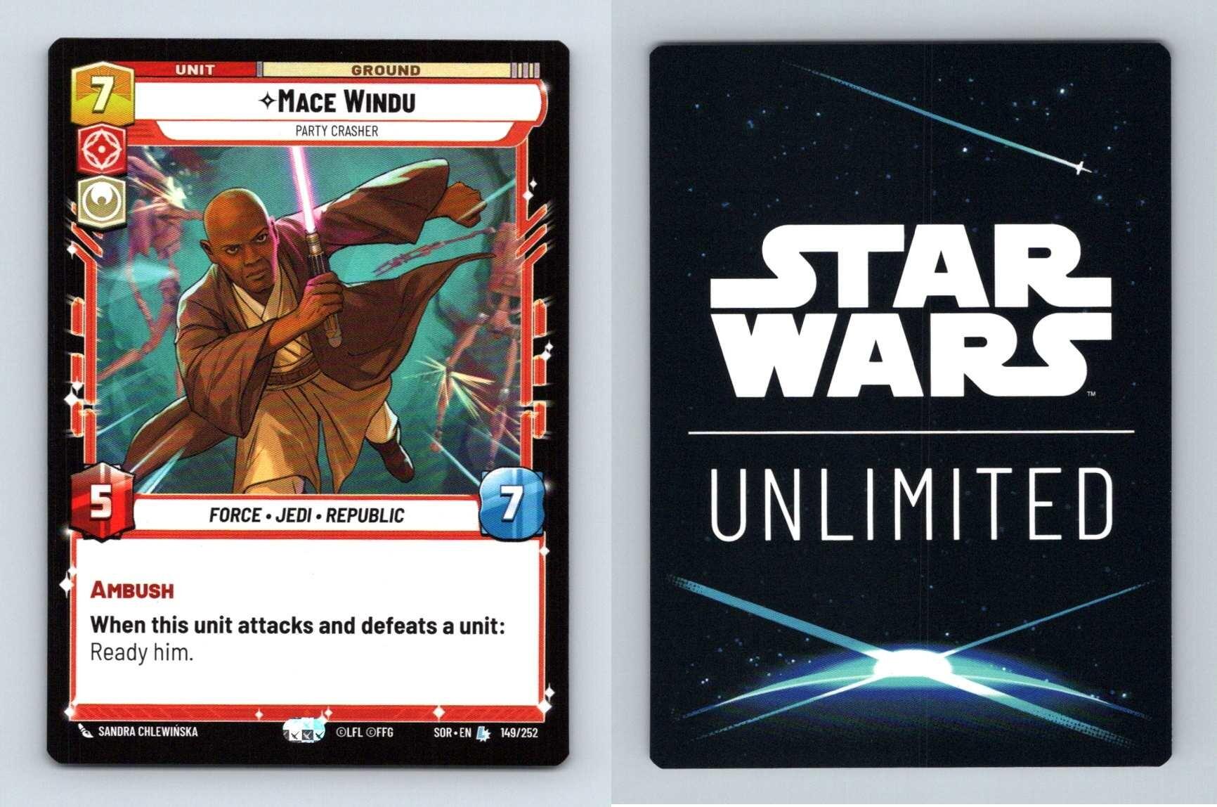 Mace Windu #149/252 Star Wars Unlimited Spark Of Rebellion Legendary TCG