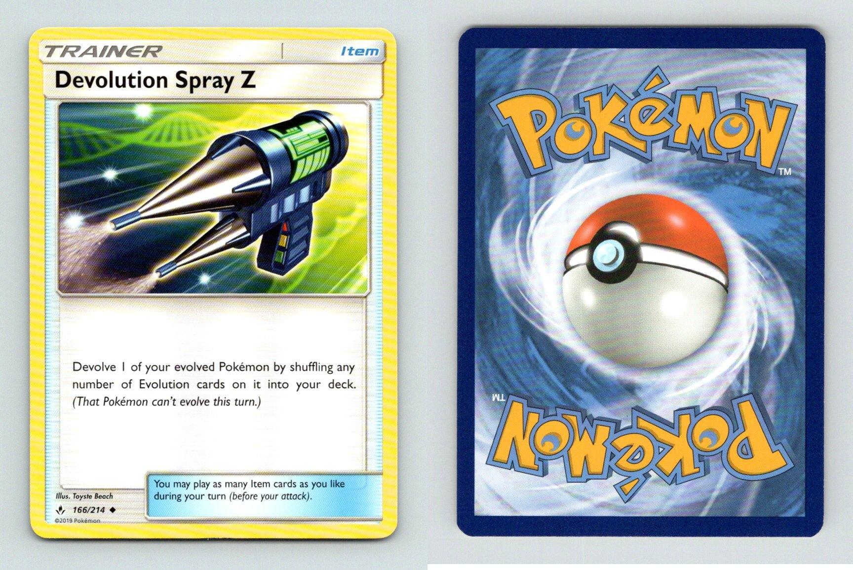 Devolution Spray Z 166 214 SM Unbroken Bonds Uncommon Pokemon 2019 TCG 