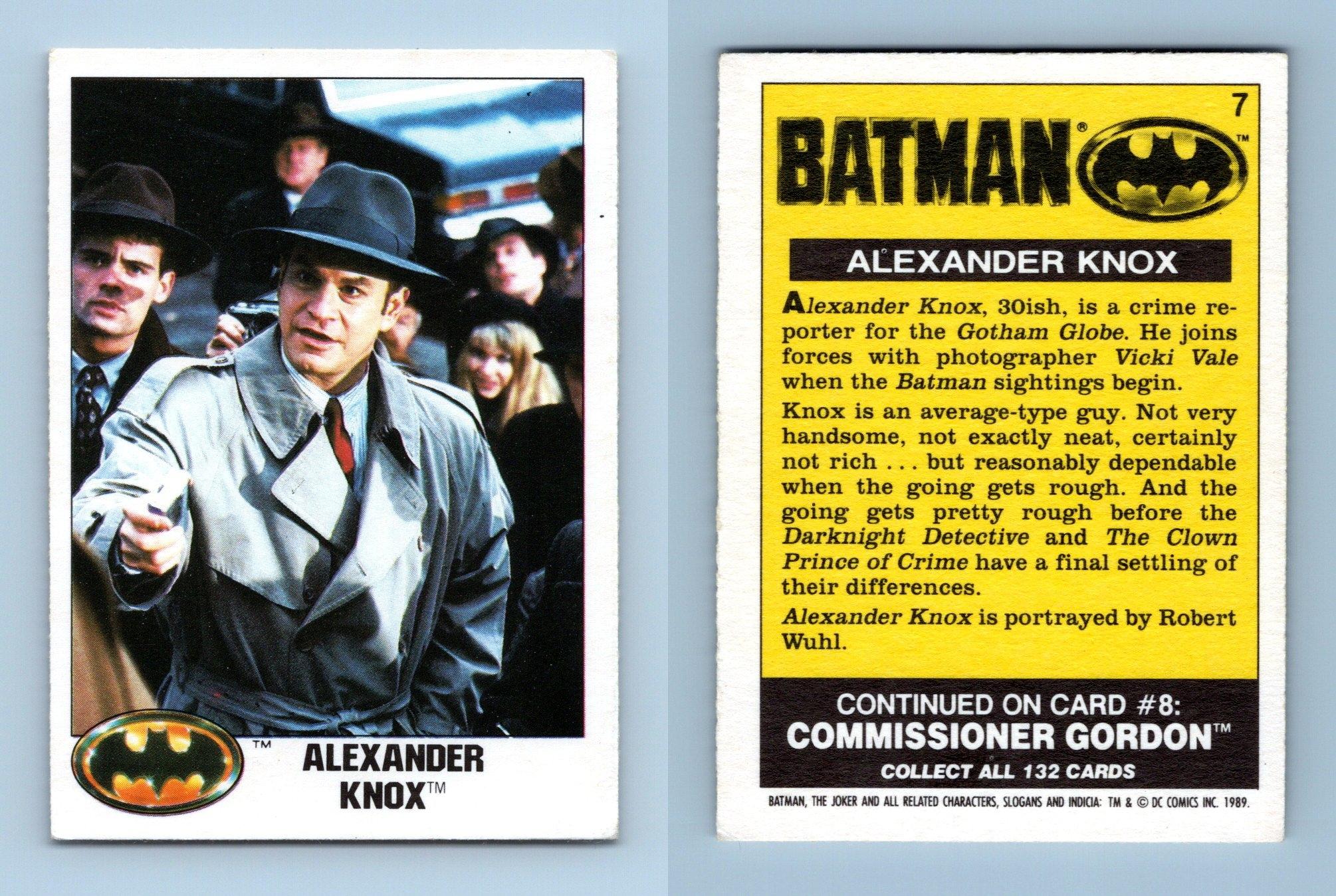 Alexander Knox #7 Batman 1989 Topps Trading Card