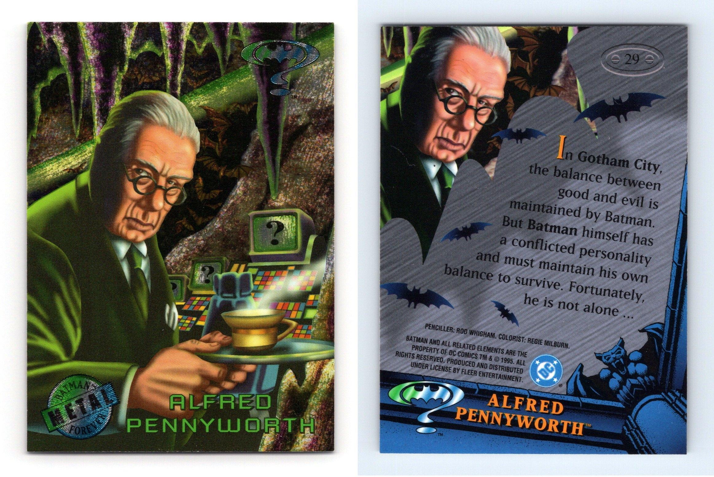 Alfred Pennyworth #29 Batman Forever Metal 1995 Fleer Trading Card