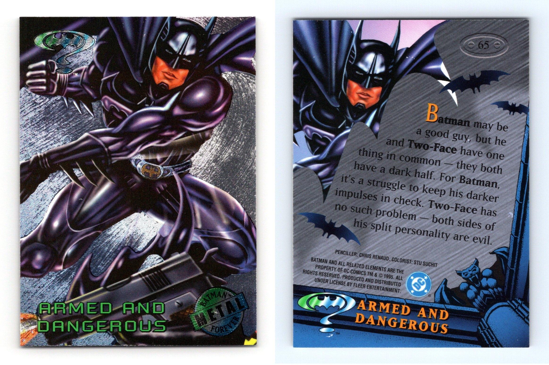 Armed And Dangerous #65 Batman Forever Metal 1995 Fleer Trading Card