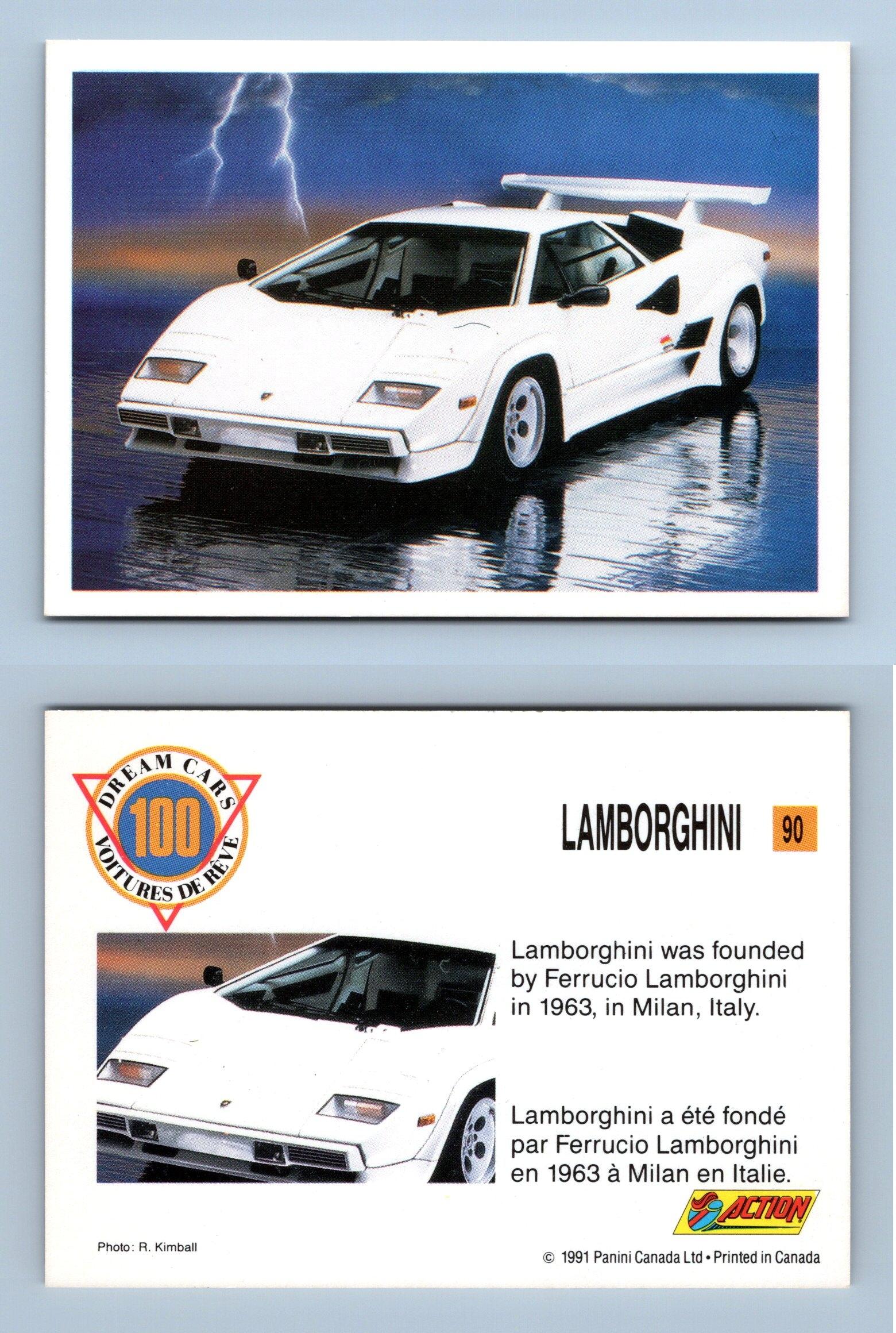 Lamborghini #90 - Dream Cars 1991 Panini Trading Card