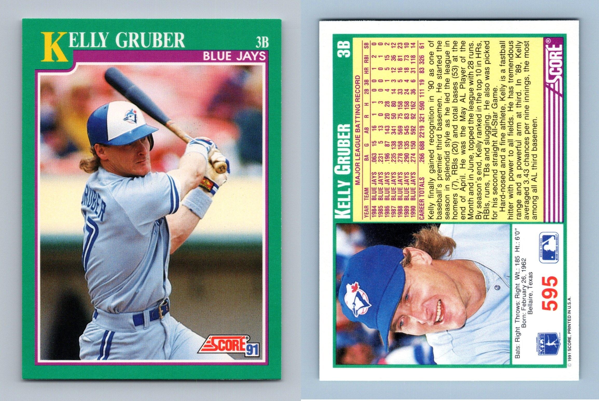 1991 Score Kelly Gruber Toronto Blue Jays #595