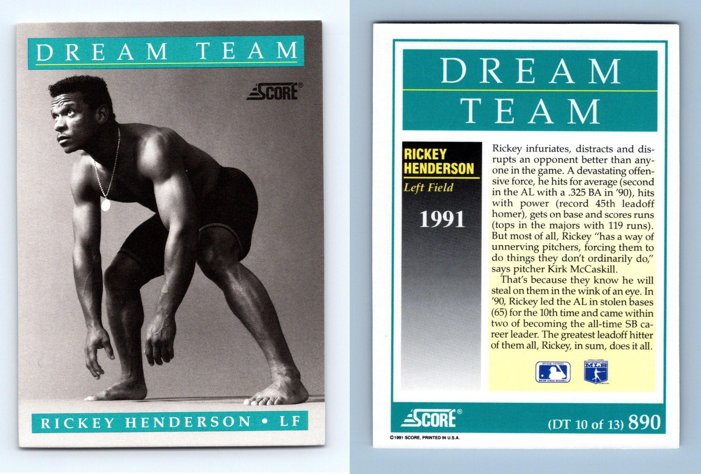 Rickey Henderson 1991 Score Dream Team Series Mint Card #890