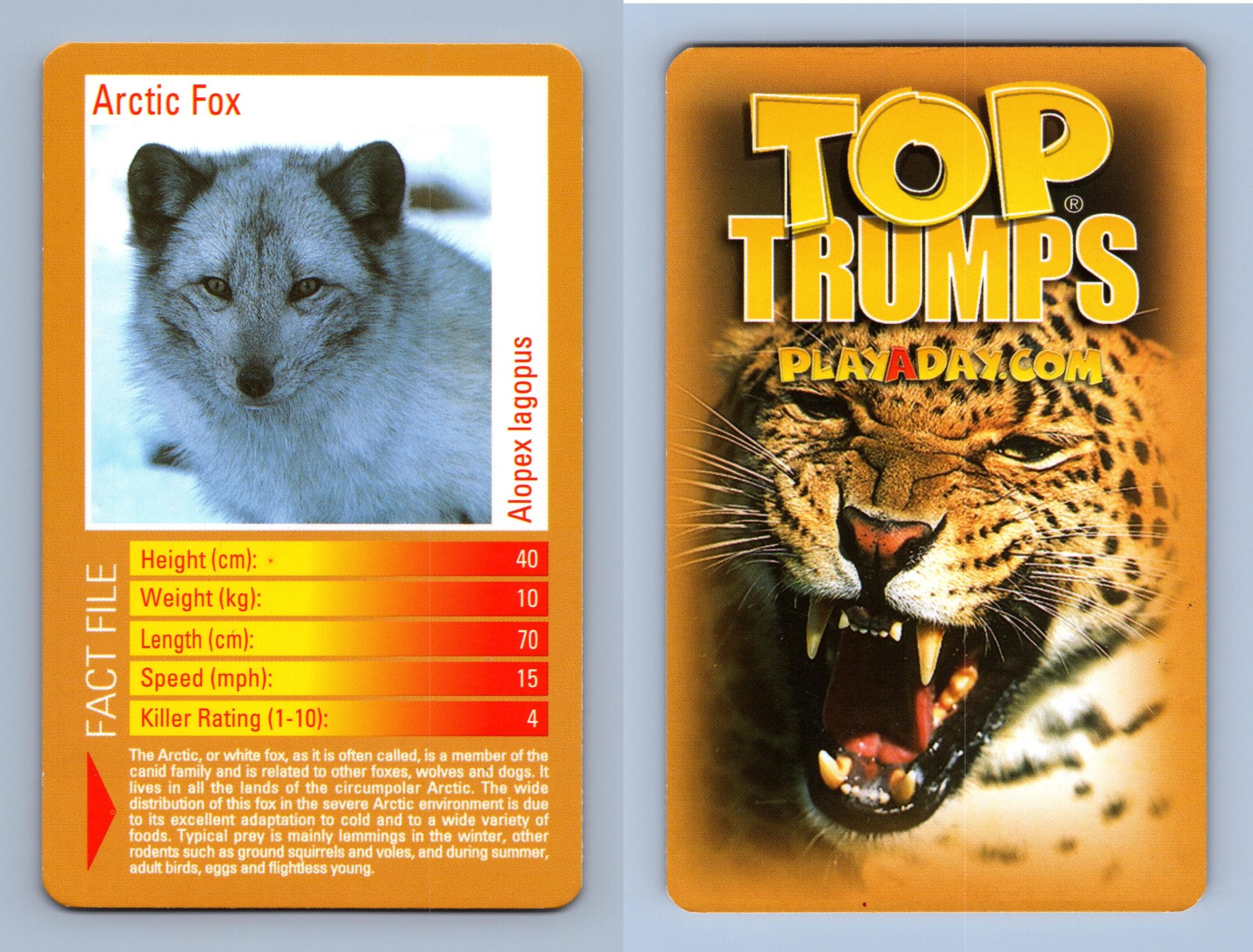 Arctic Fox - Predators 2003 Top Trumps Card