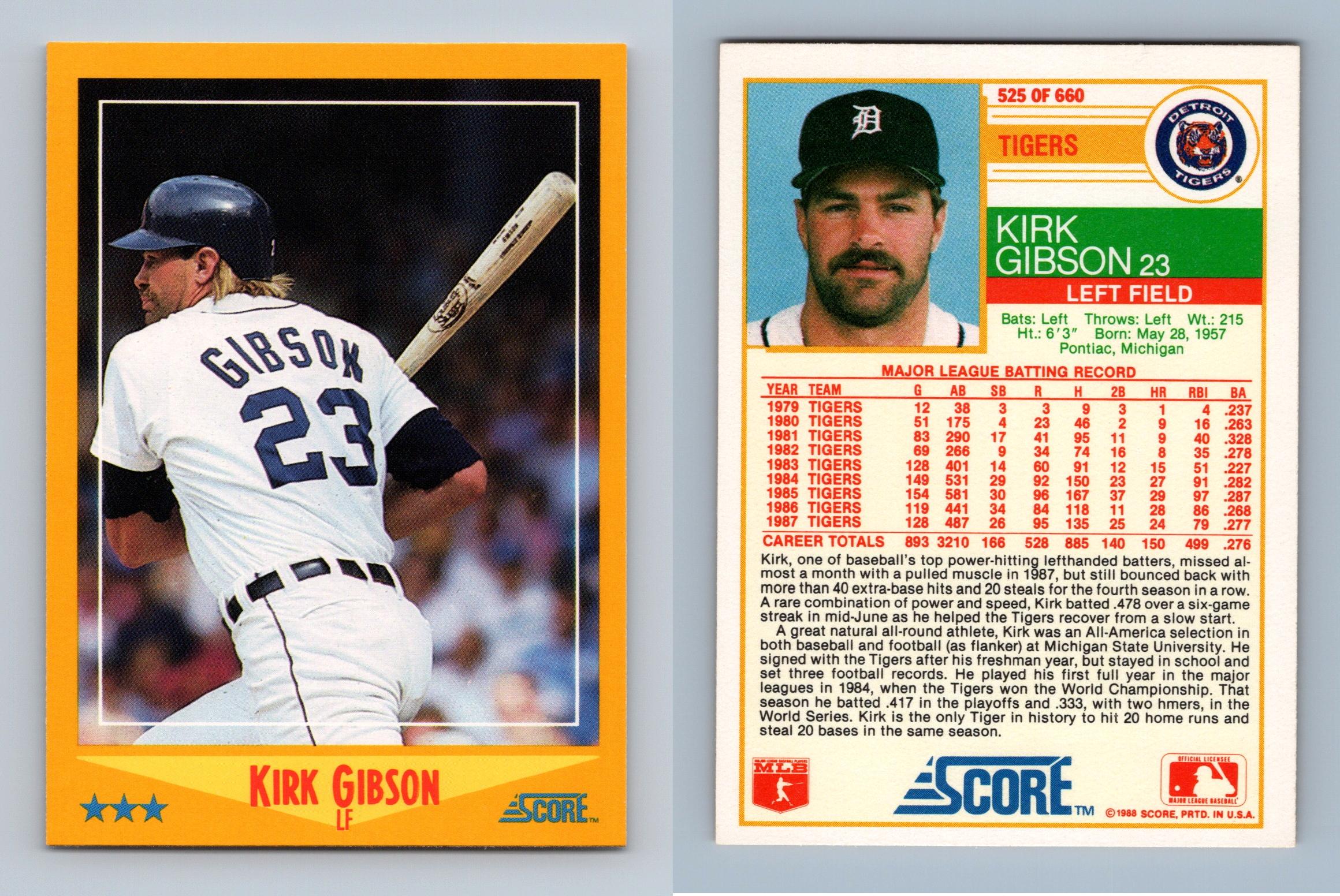 Kirk Gibson Baseball Cards