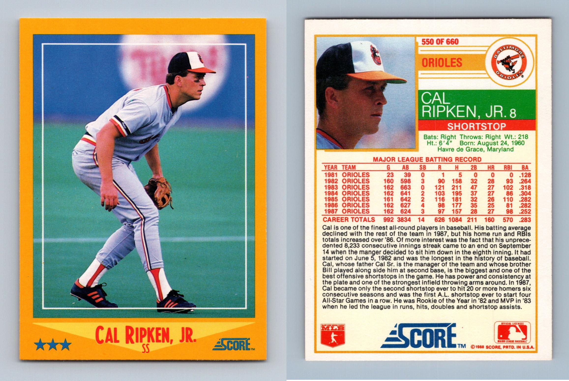 Cal Ripken, Jr. Baseball Trading Cards