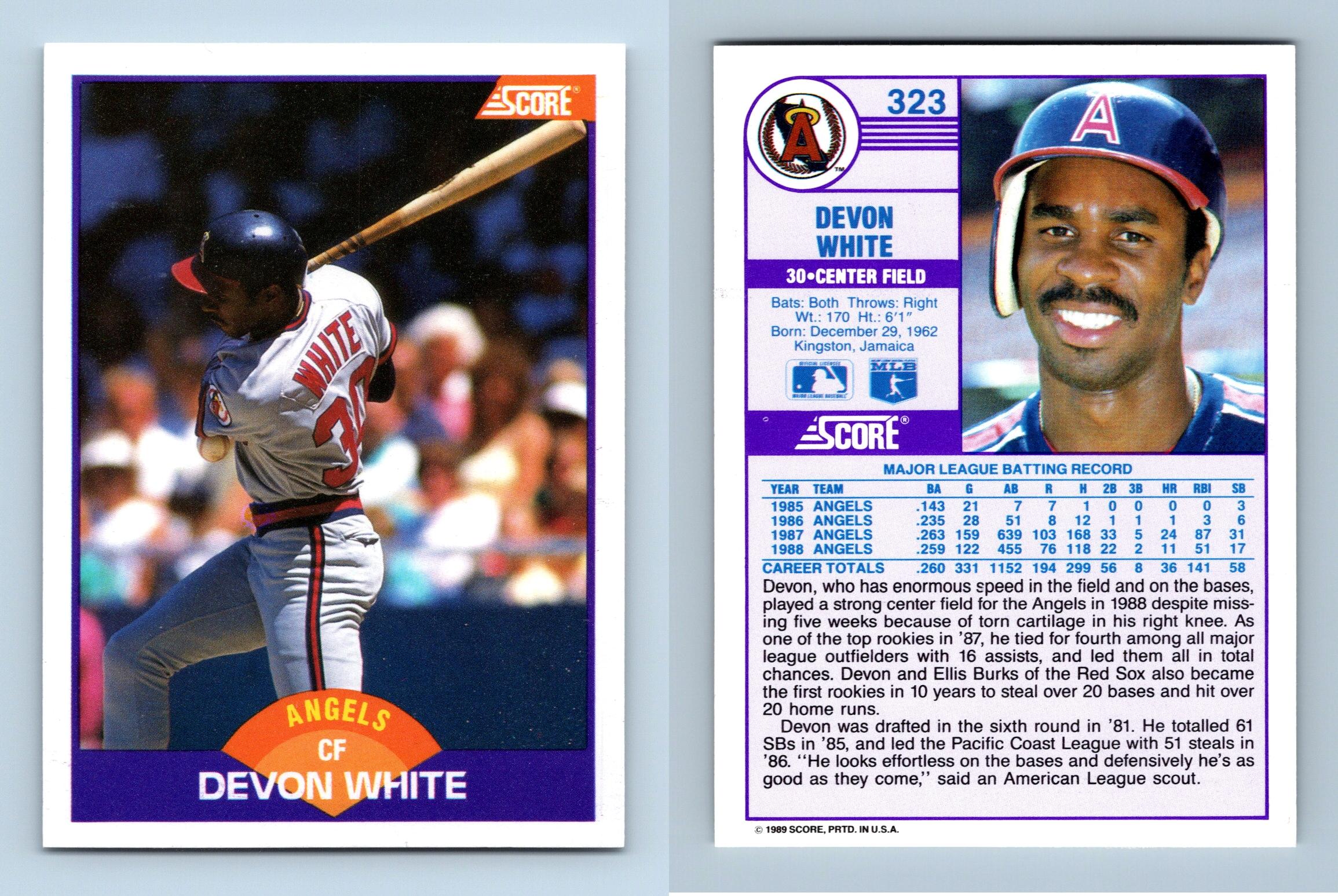 Devon White - Angels #323 Score 1989 Baseball Trading Card