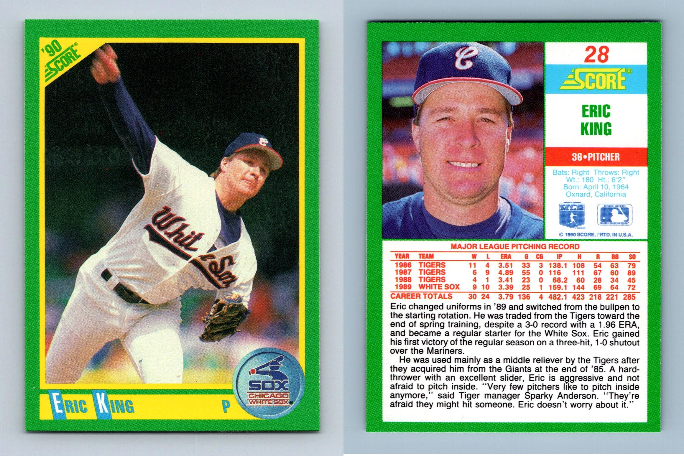  1991 Topps Baseball #121 Eric King Chicago White Sox