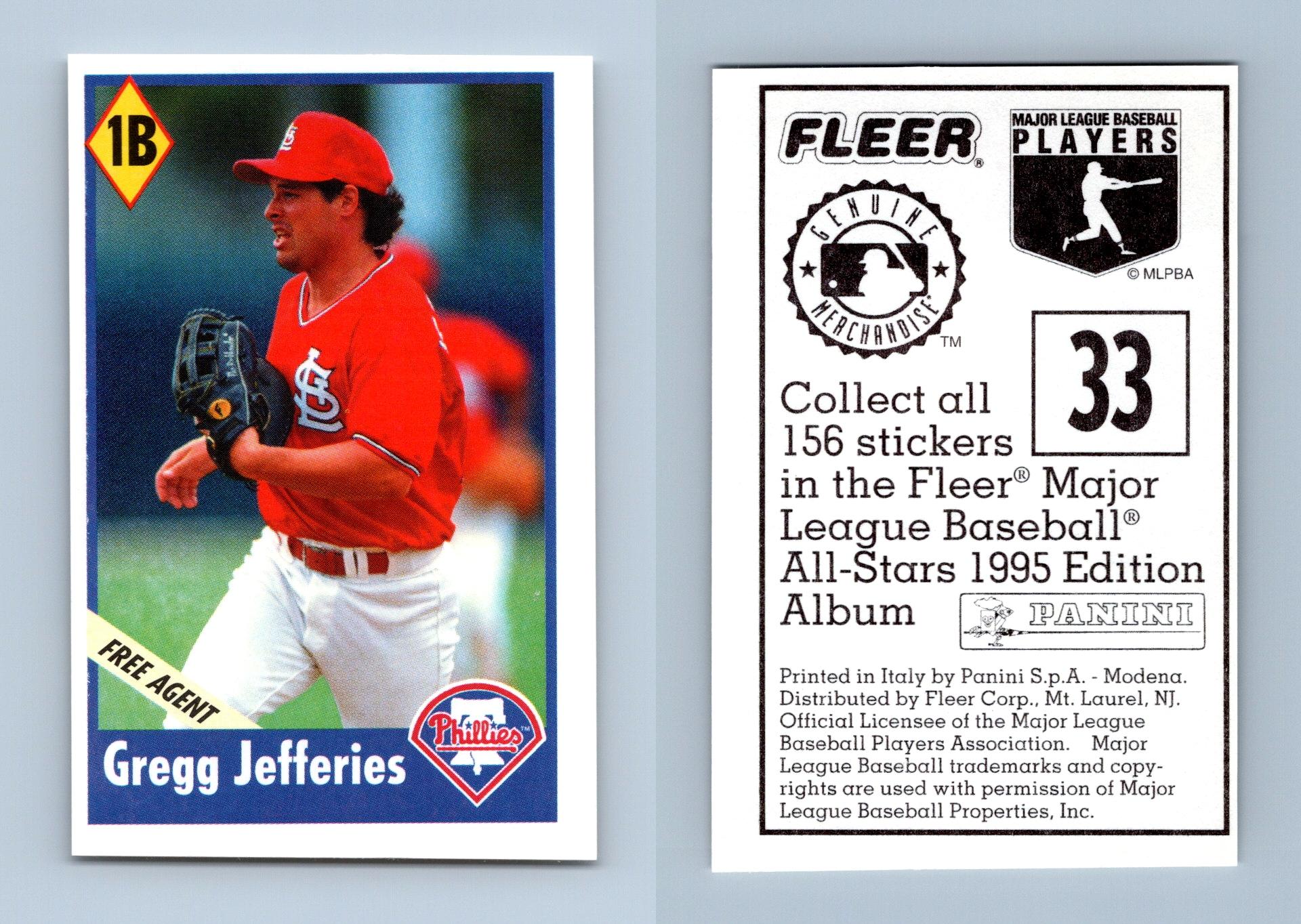 Fleer Gregg Jefferies Baseball Trading Cards