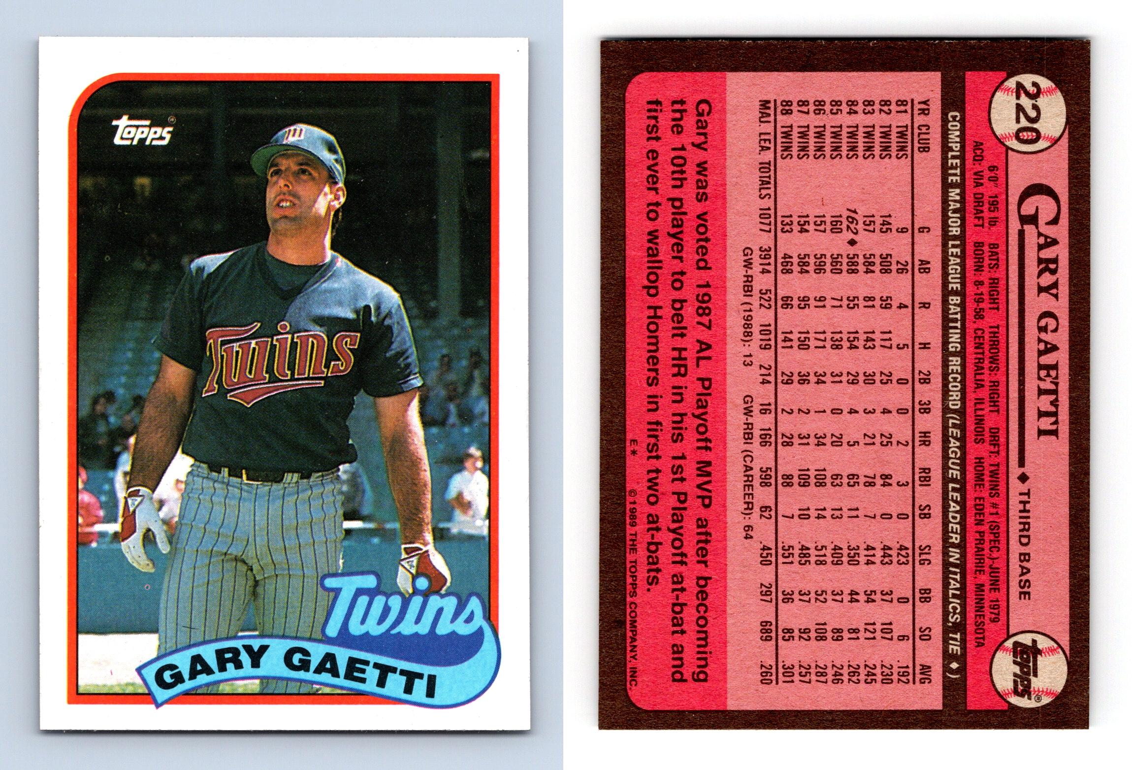 Gary Gaetti - Twins #220 Topps 1989 Baseball Trading Card