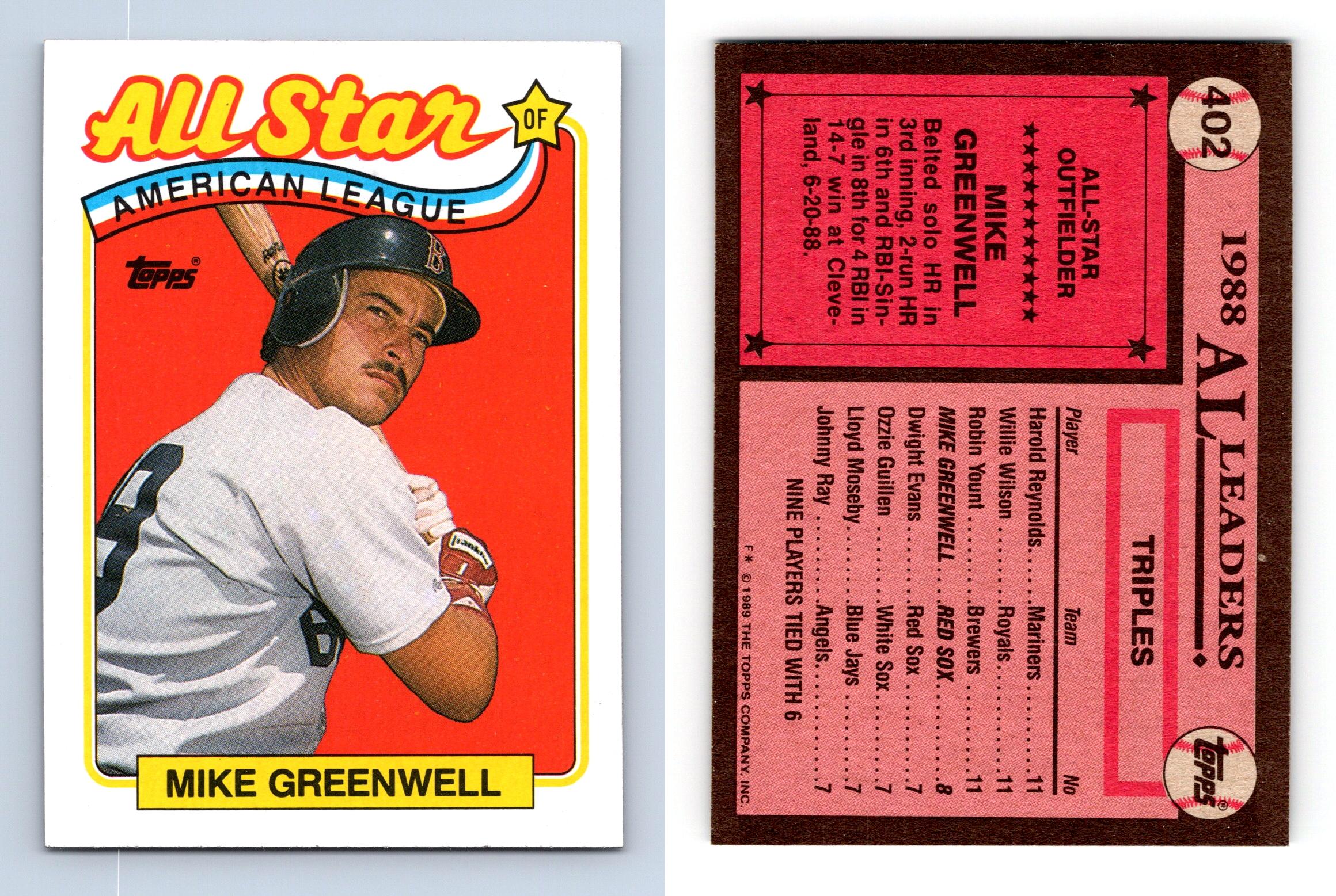 Mike Greenwell #402 Topps 1989 Baseball Trading Card