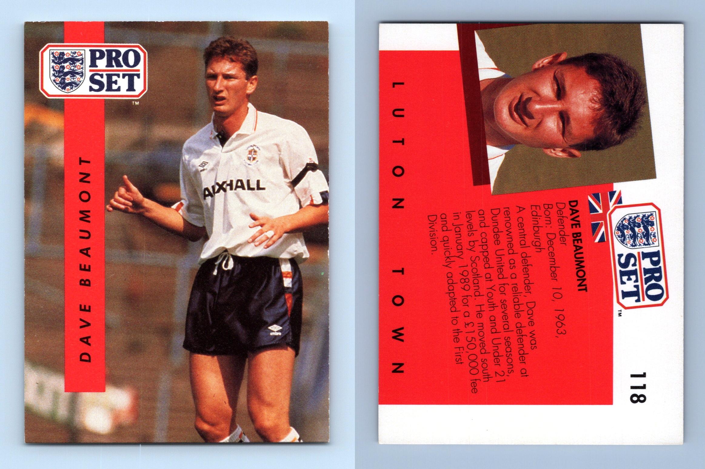 Dave Beaumont Luton Town 118 English League 1990 91 Pro Set