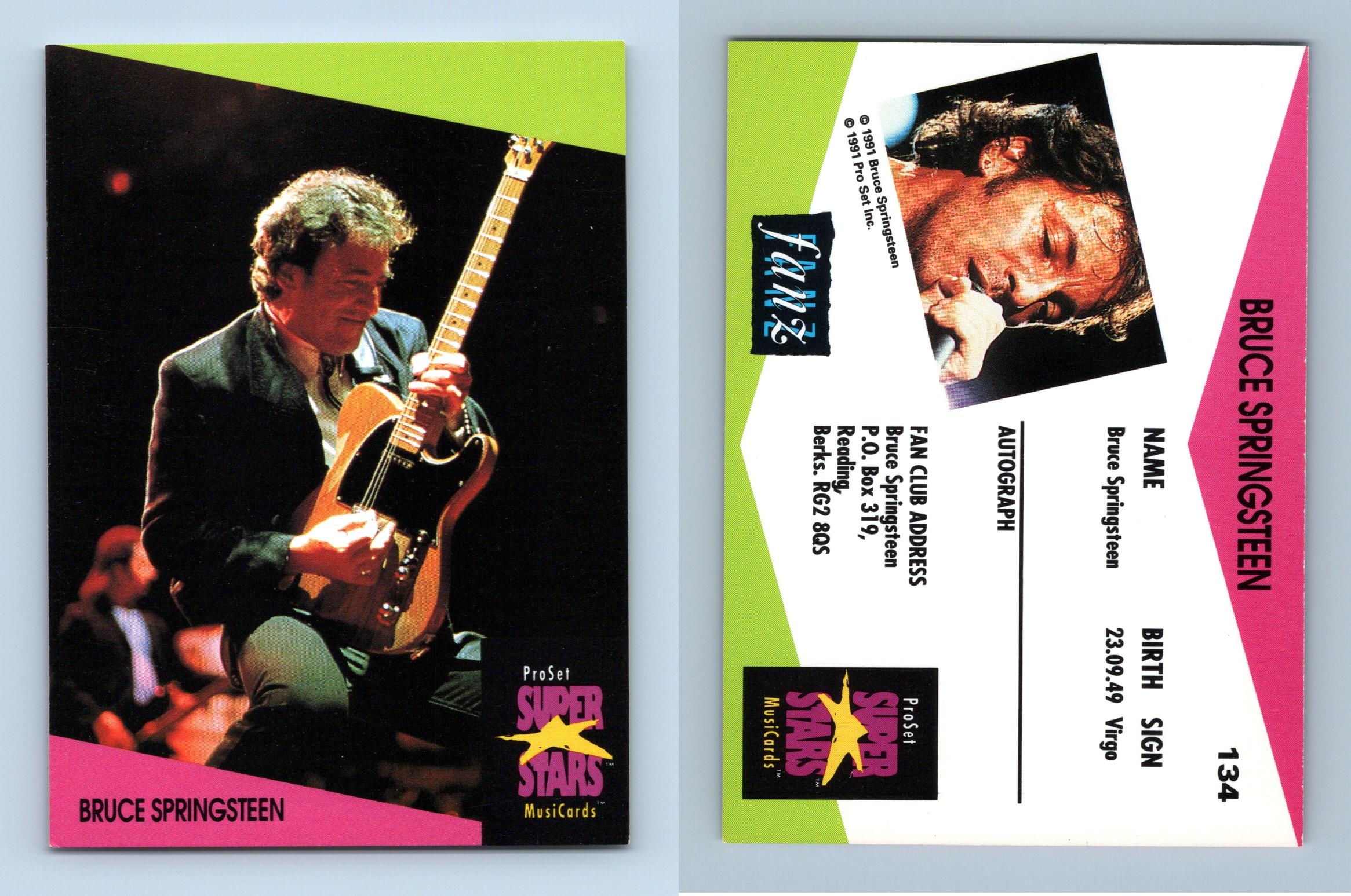 Bruce Springsteen #134 Super Stars Musicards 1991 Pro Set Trading Card