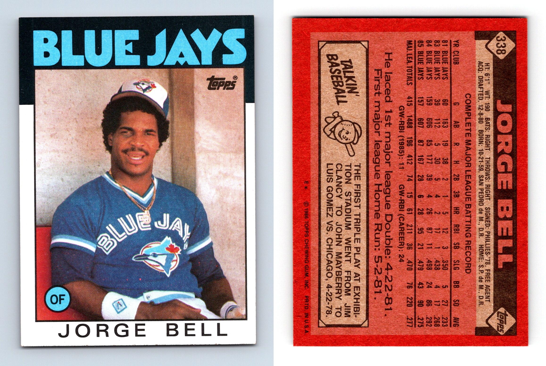 Bell Blue Jays 338 Topps 1986 Baseball Trading Card