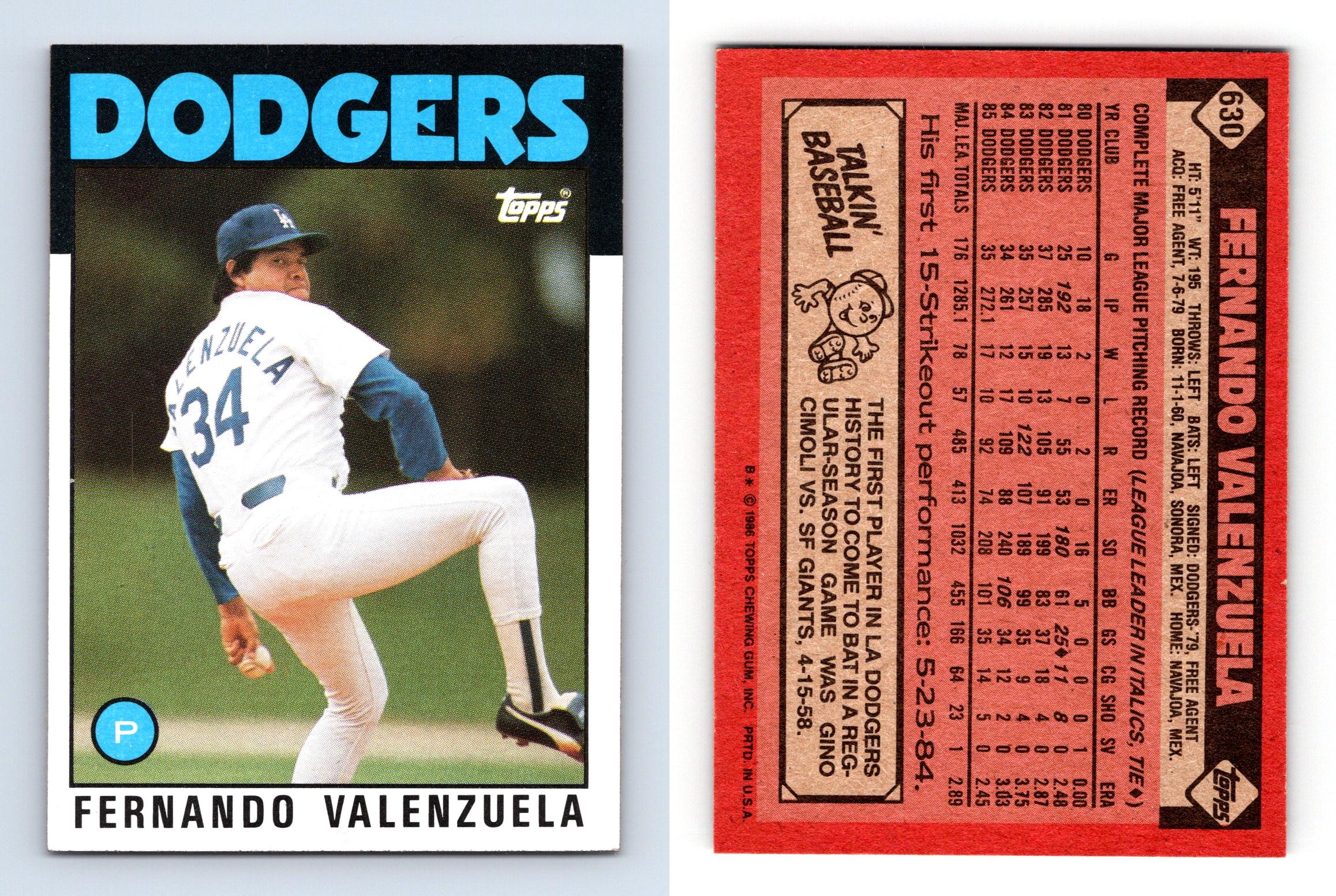 Lot Of 4 Fernando Valenzuela Baseball Cards Different Teams And