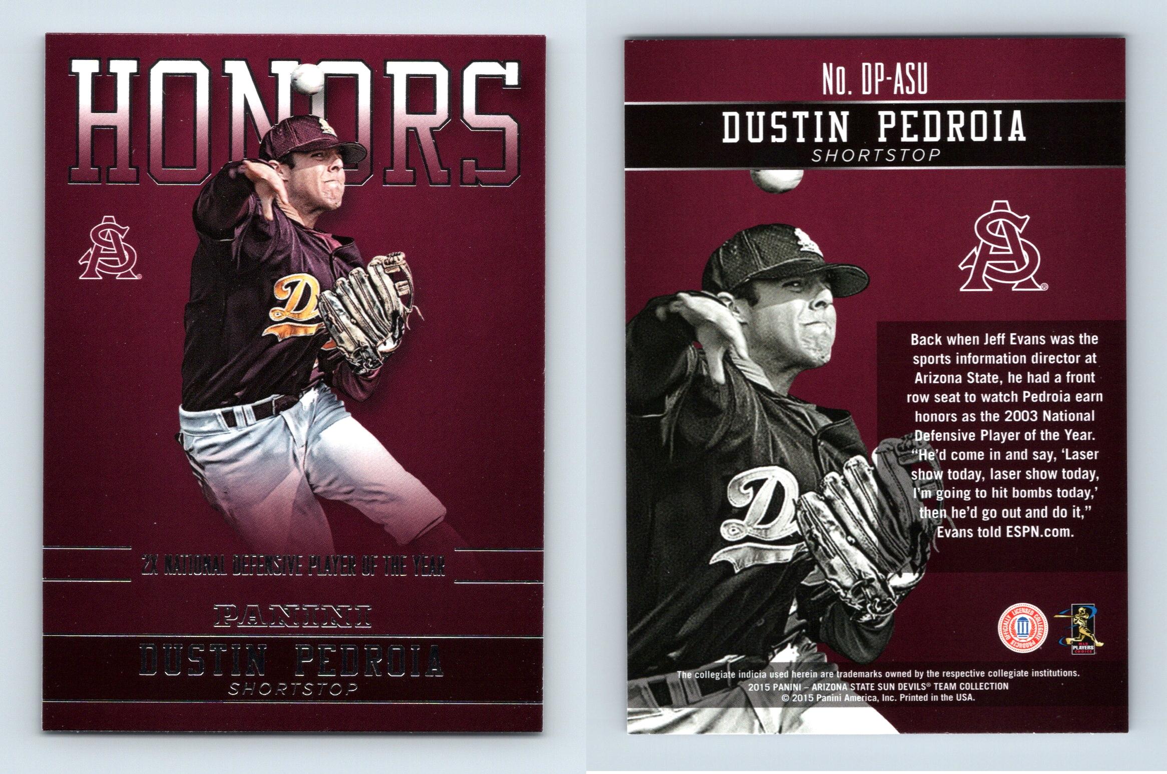  Dustin Pedroia baseball card Arizona State Sun Devils