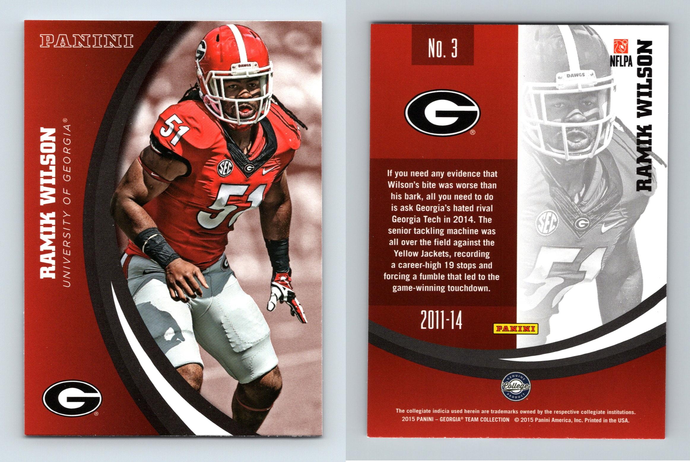 Kedric Golston #40 Georgia Bulldogs Collegiate 2015 Panini Trading