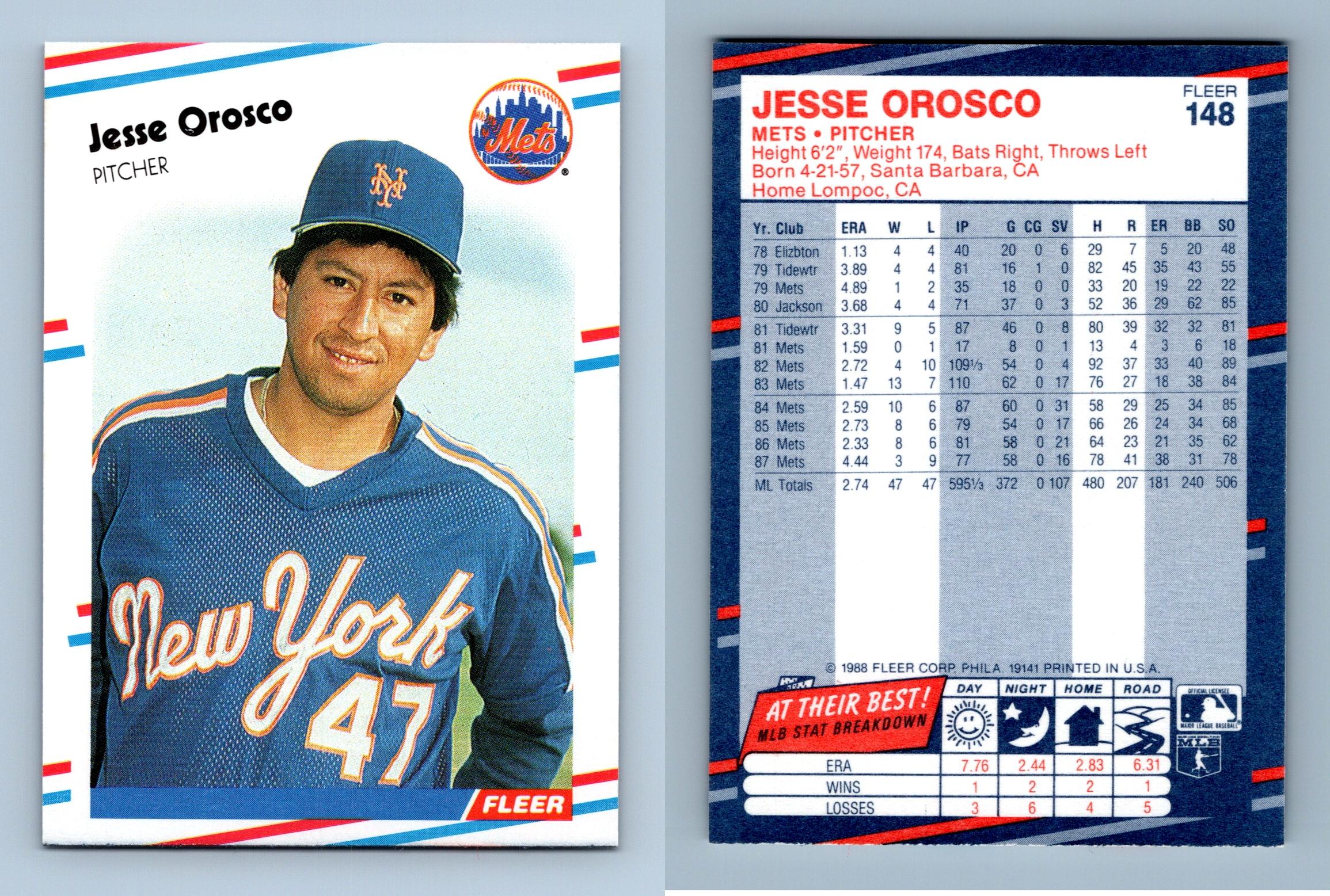 Lot of 10 Different Jesse Orosco Baseball Cards