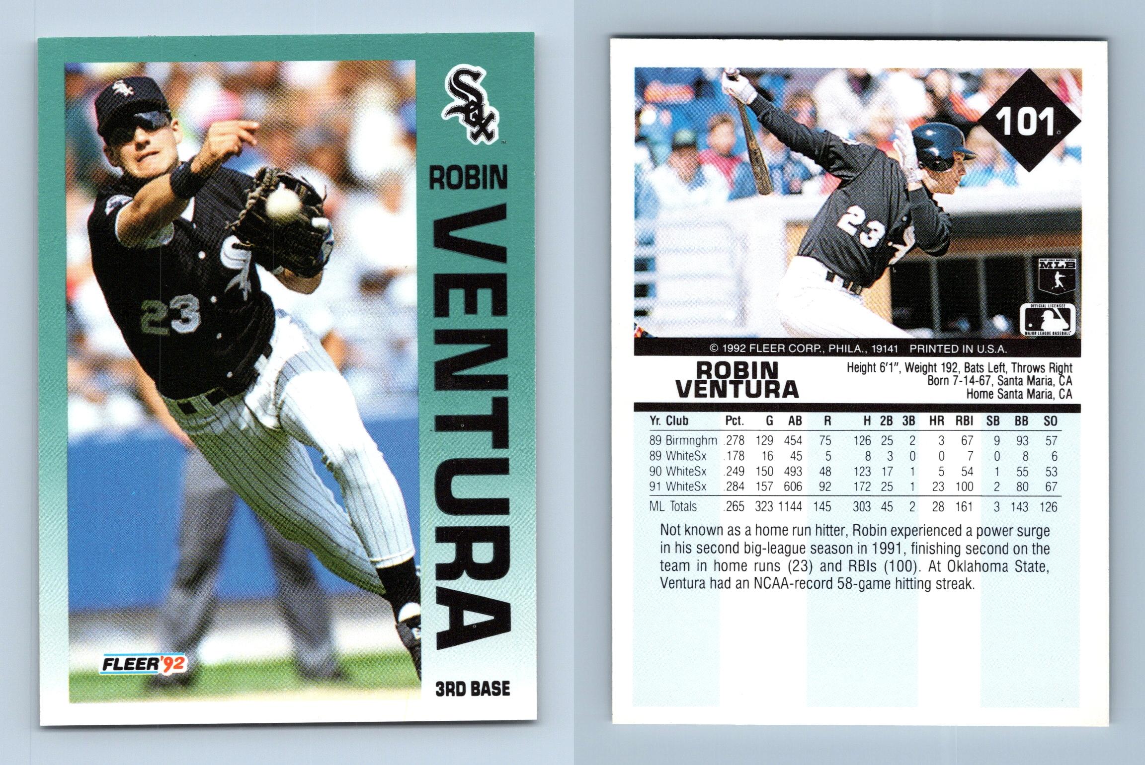 Robin Ventura - White Sox #101 Fleer 1992 Baseball Trading Card
