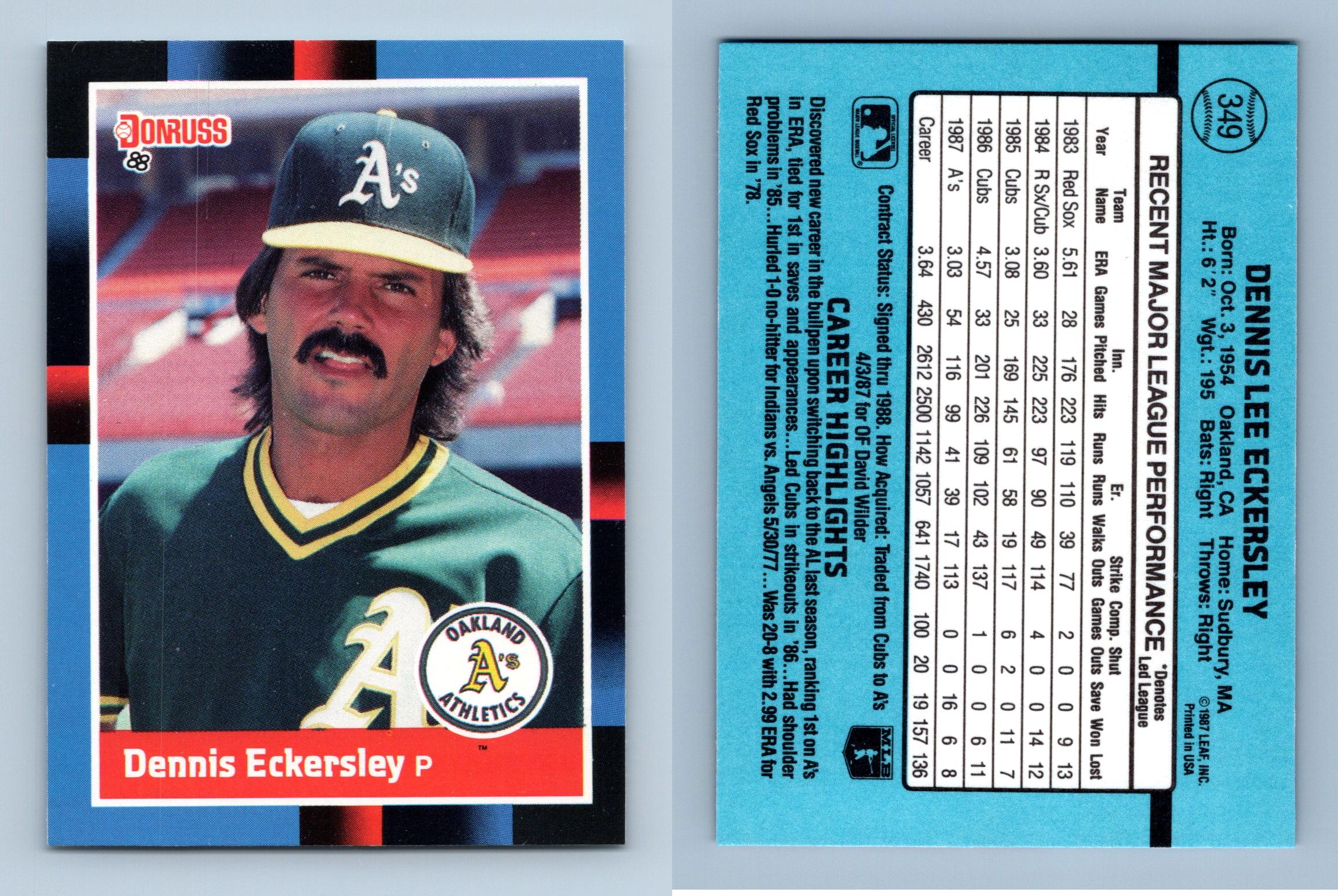 MLB Dennis Eckersley Signed Trading Cards, Collectible Dennis