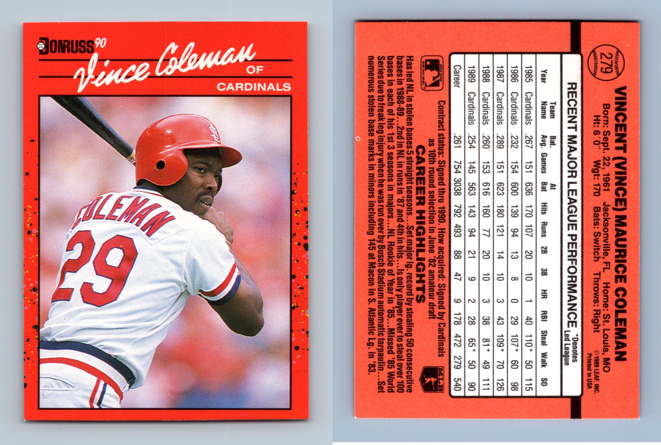 Vince Coleman - Trading/Sports Card Signed