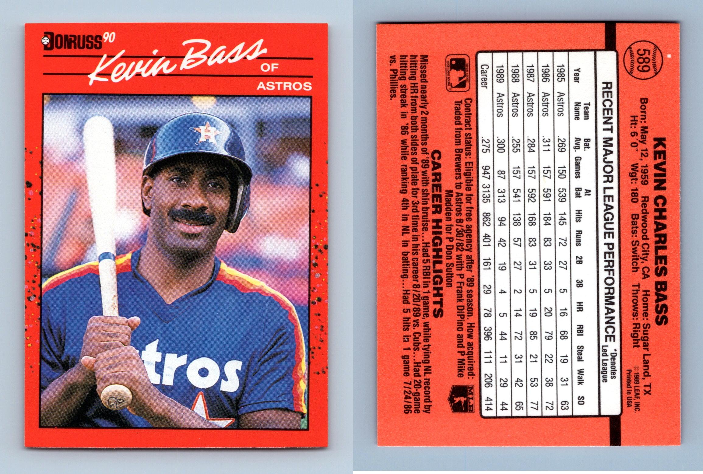 Kevin Bass - Astros #589 Donruss 1990 Baseball Trading Card