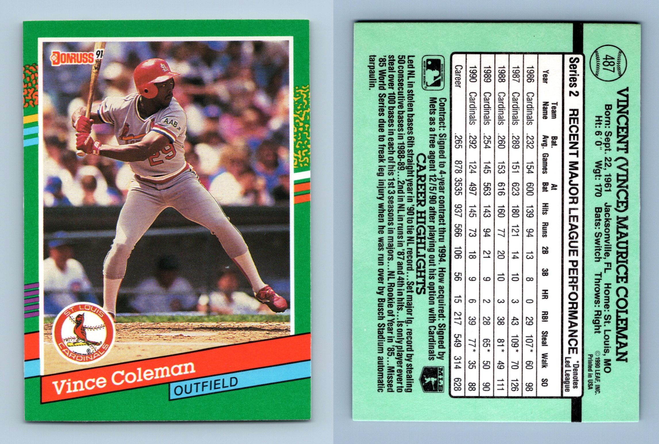 1986, Vince Coleman, Autographed DONRUSS Rookie Card