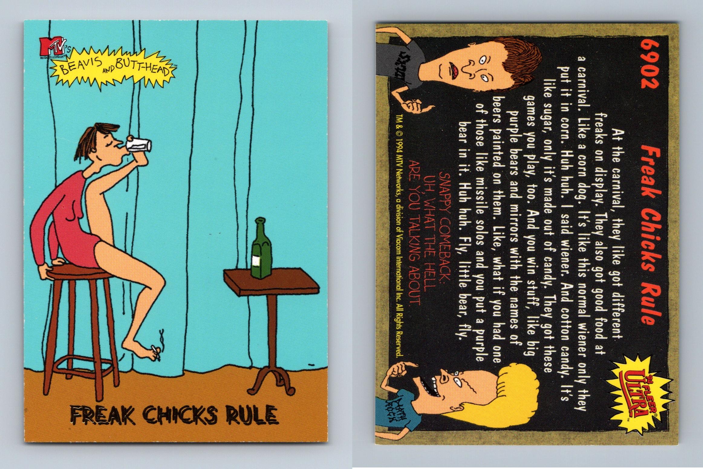 Freak Chicks Rule #6902 Beavis & Butt-Head MTV 1994 Fleer Ultra Trading Card