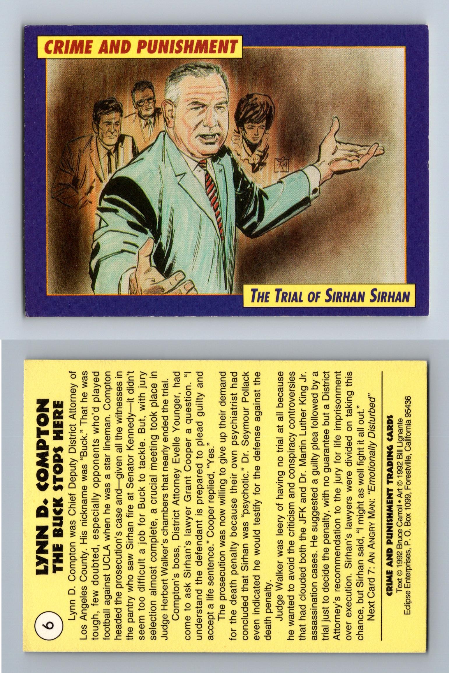 Lynn D. Compton 6 Crime & Punishment 1992 Eclipse Trading Card