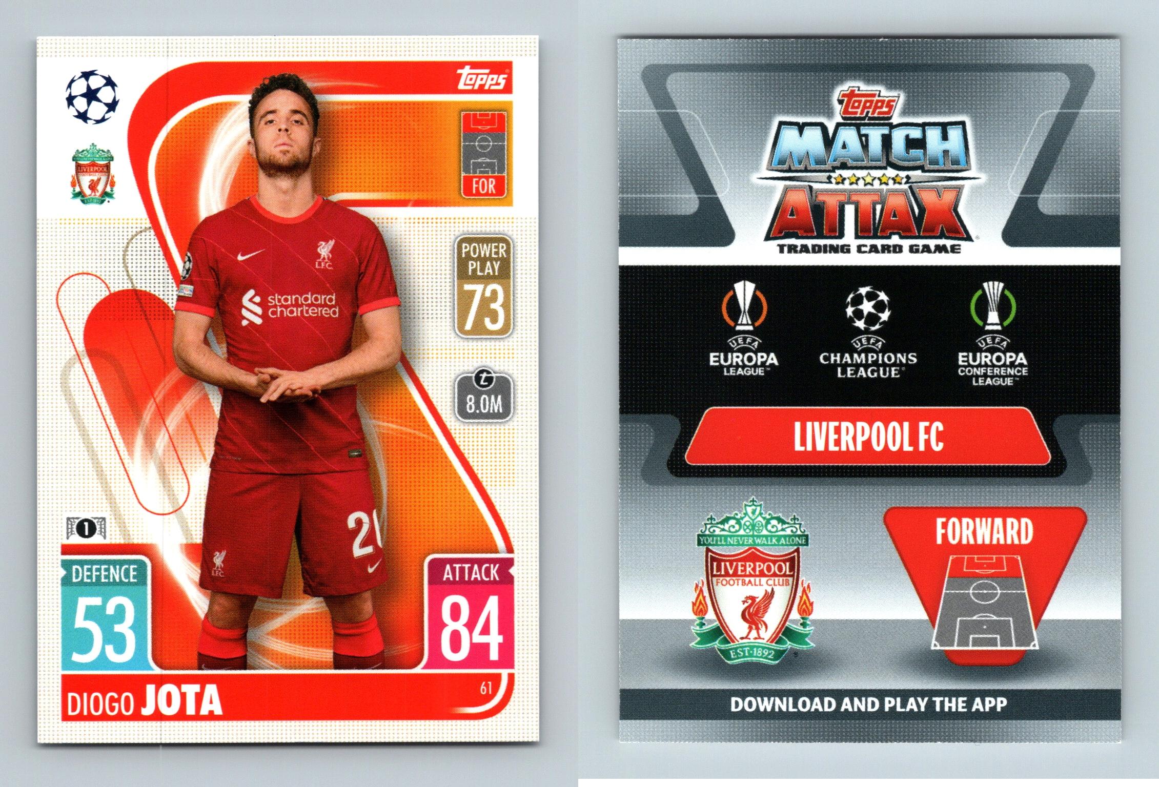 Diogo Jota - Liverpool #61 Match Attax Champions League 2021-22