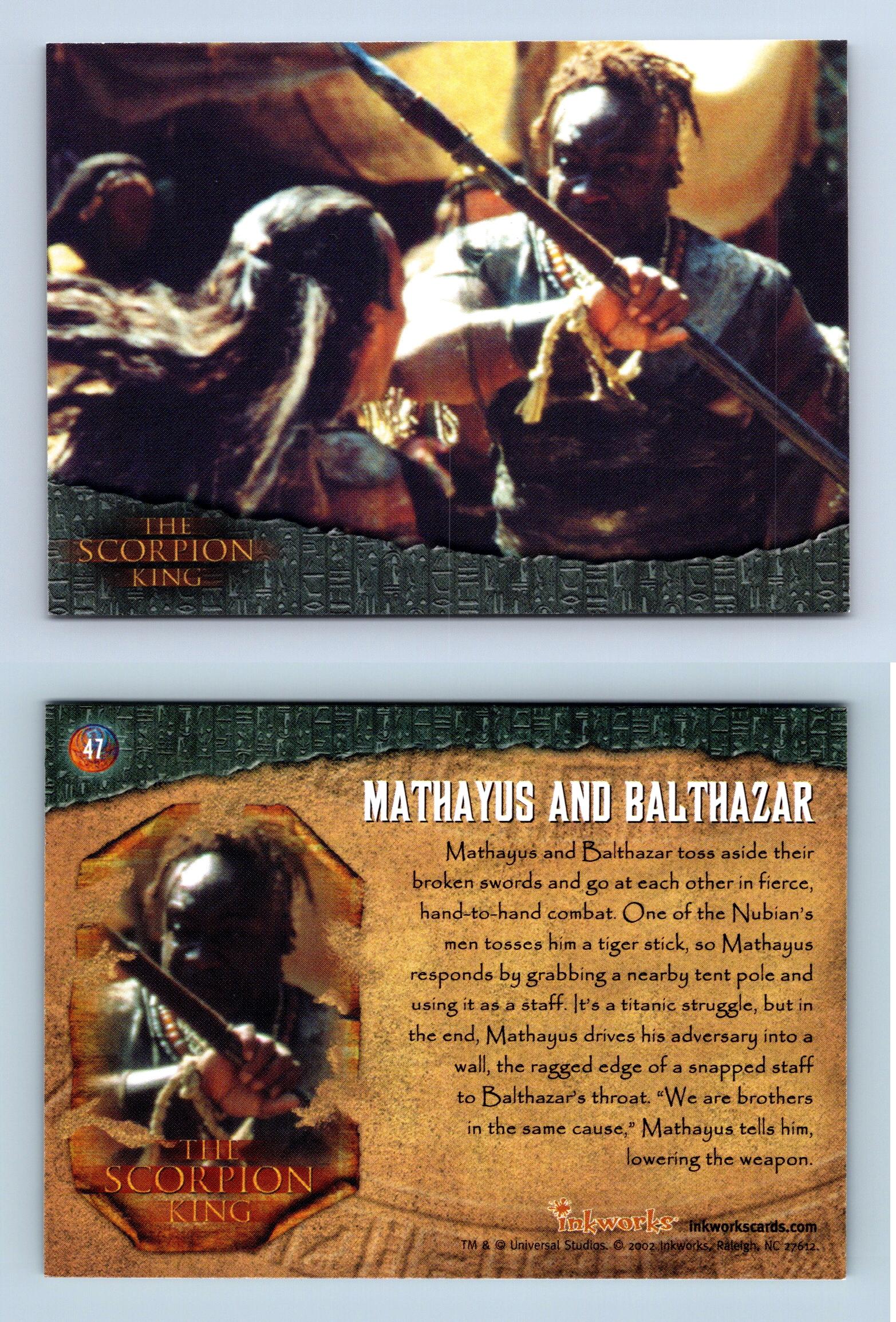 Mathayus & Balthazar #47 The Scorpion King 2002 Inkworks Trading Card