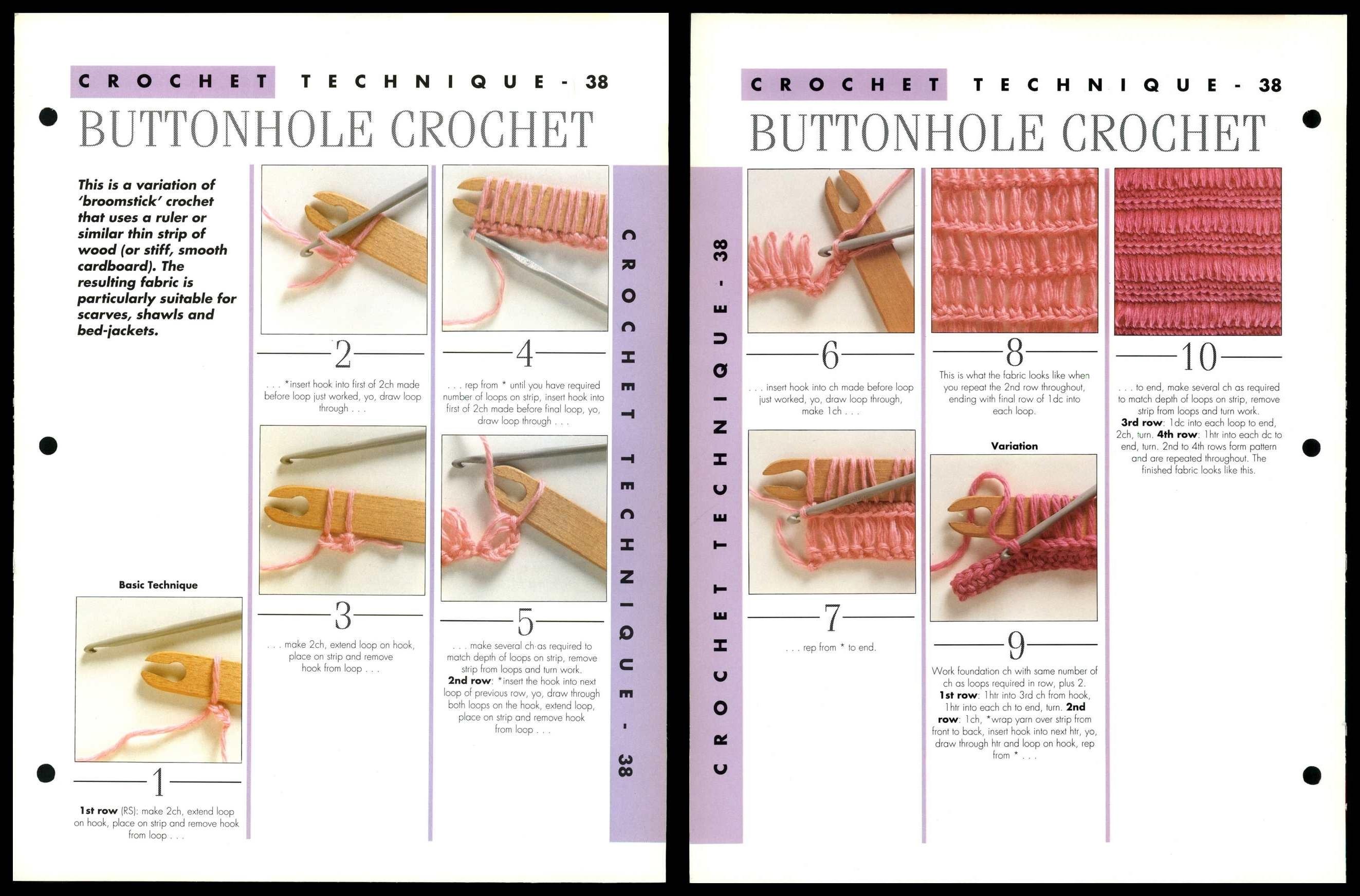 Buttonhole Crochet 38 Creative Needles Techniques Crochet Pattern