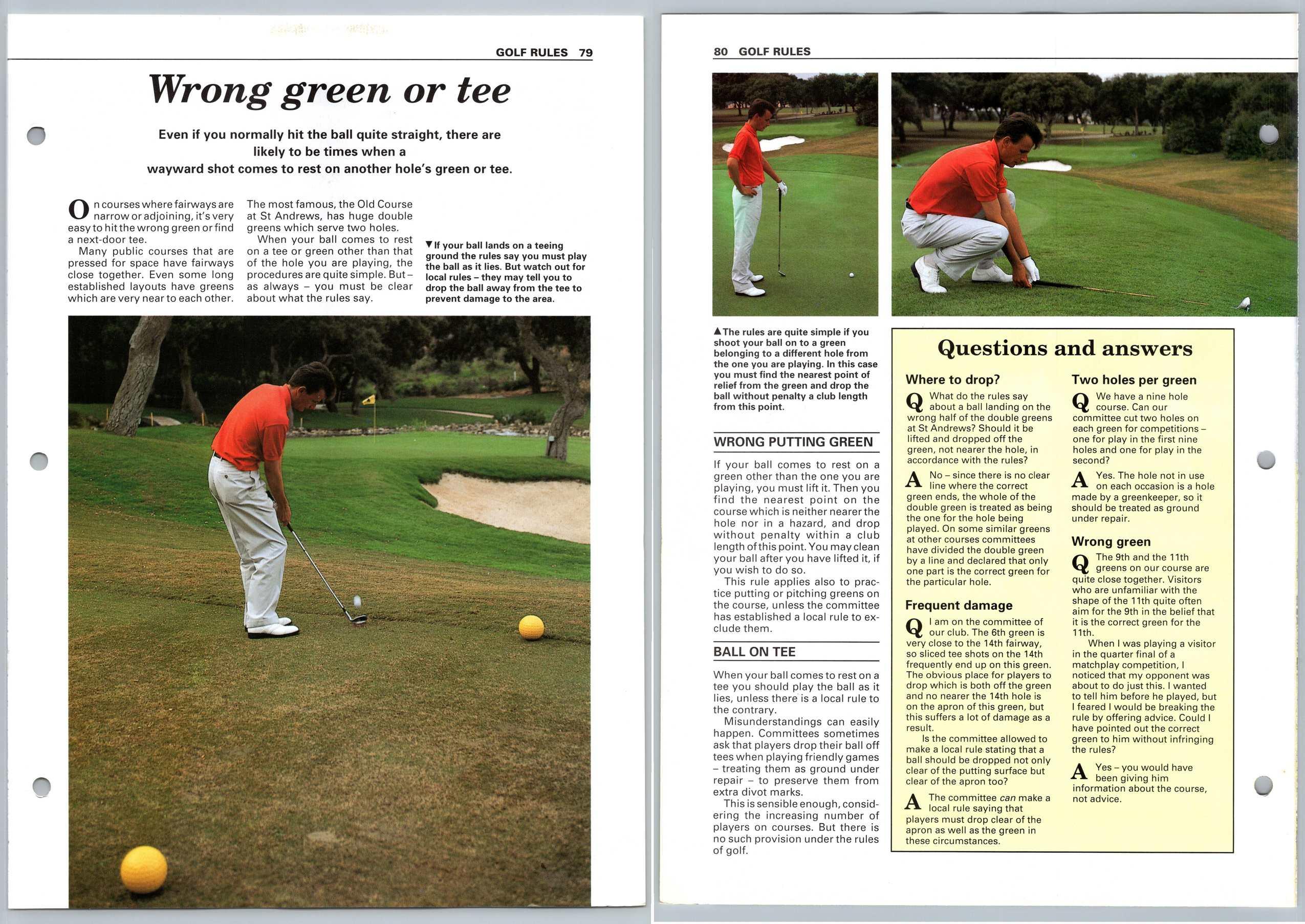 Wrong Green Or Tee Rules Improve Your Golf 198992 Eaglemoss Page