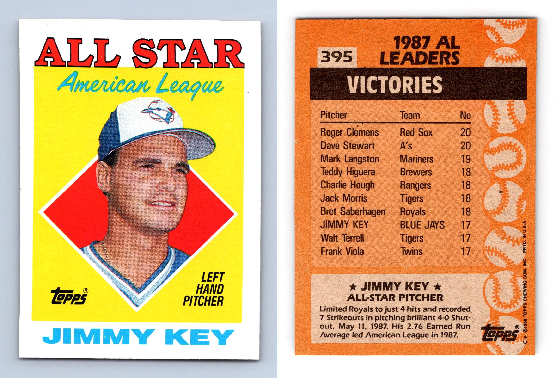 Jimmy Key #395 Topps 1988 Baseball Trading Card