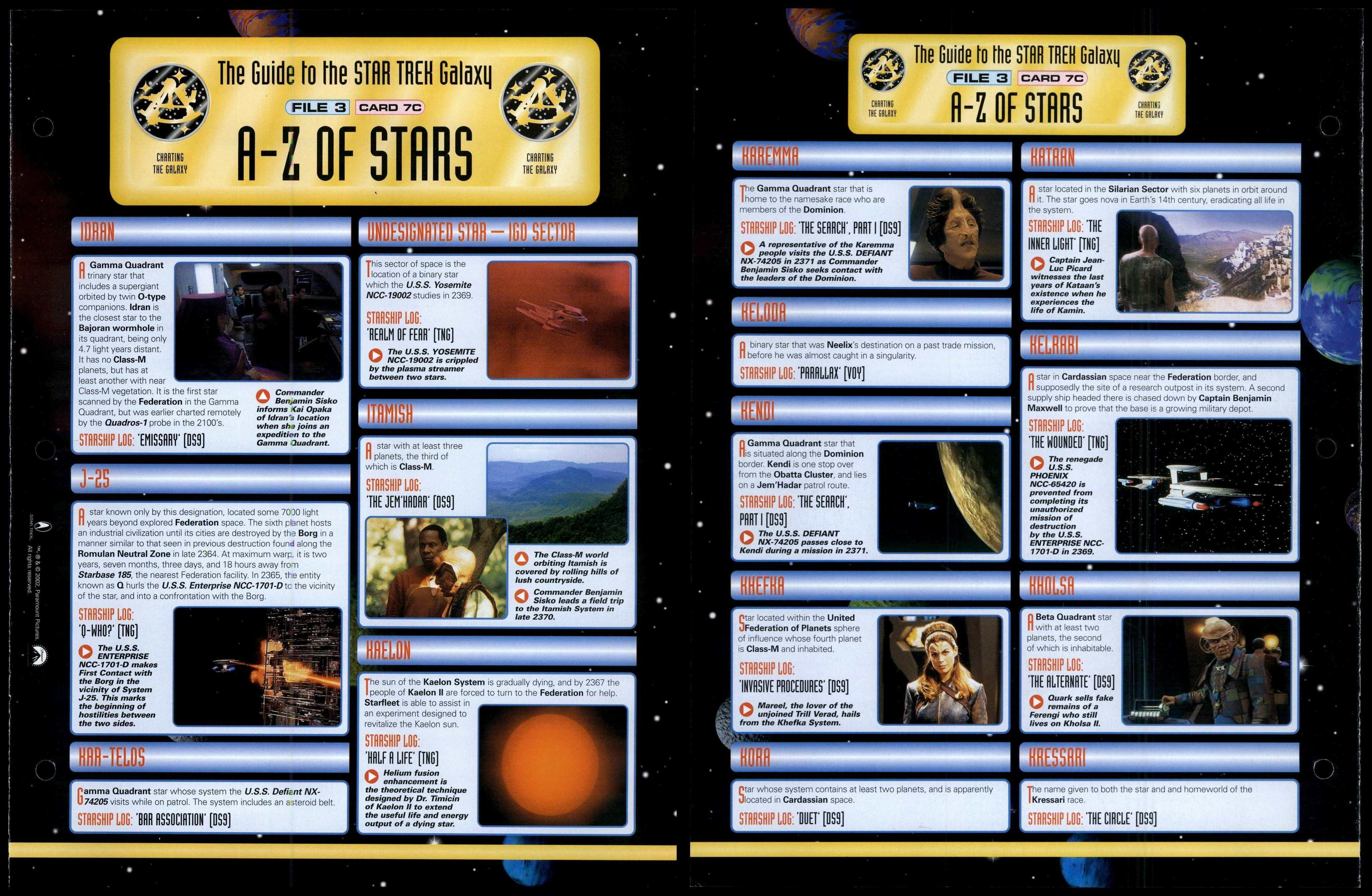 A-Z Of Stars - Card 7C - Charting The Galaxy - Star Trek Fact File Page