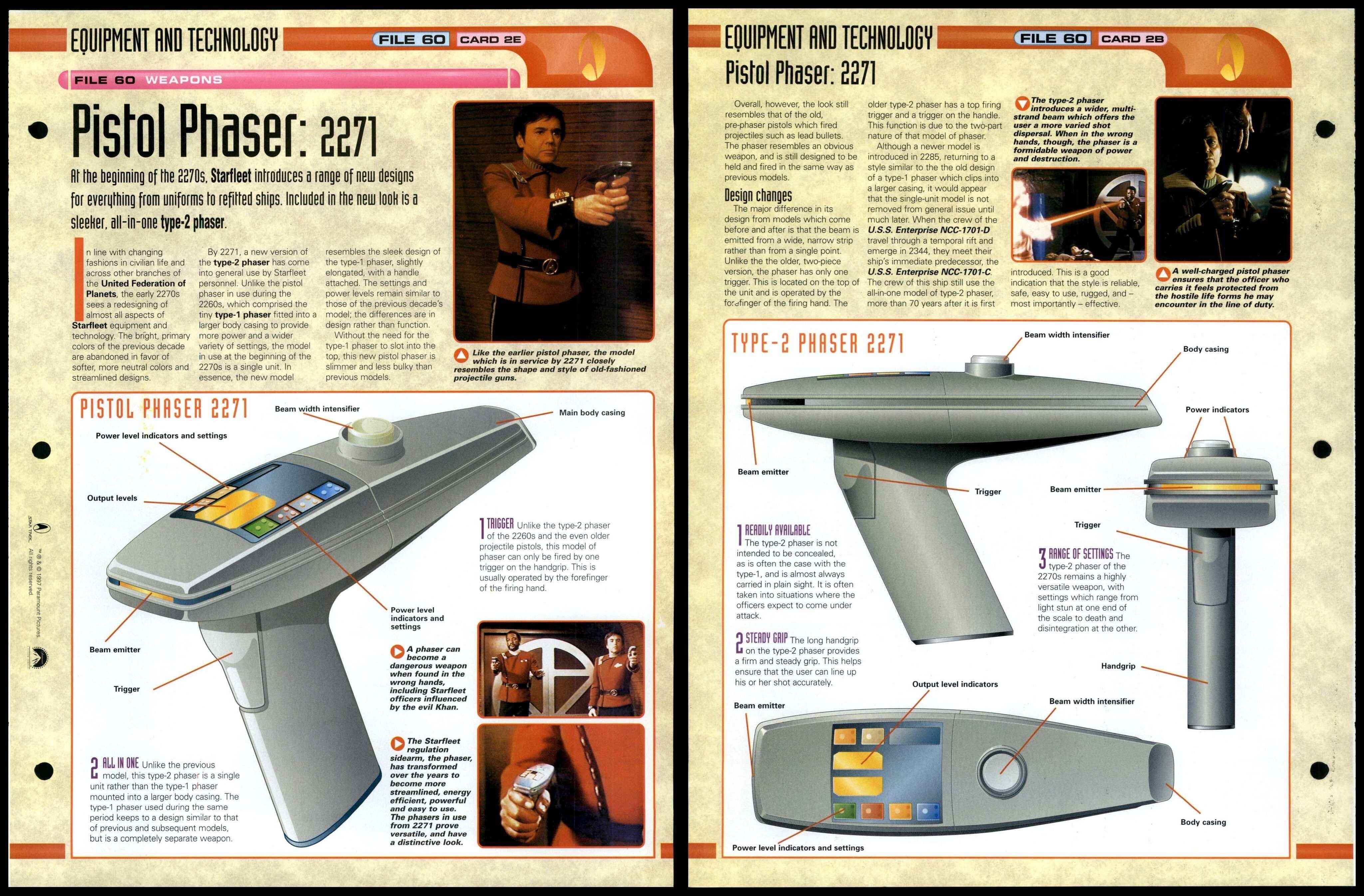 Pistol Phaser: 2271 - Weapons - Star Trek Fact File Page