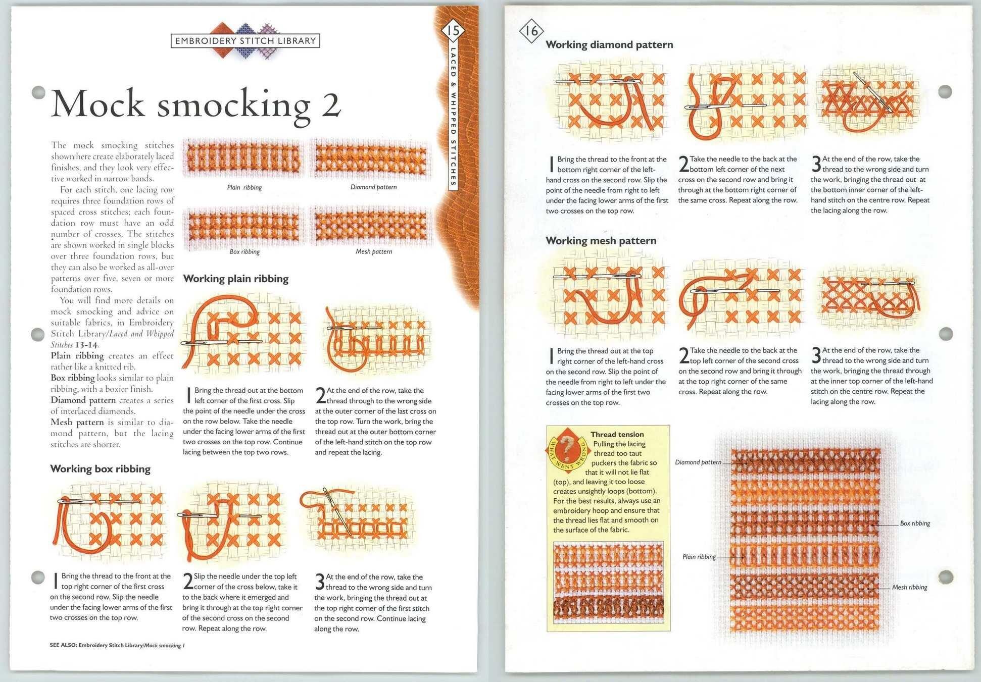 Mock Smocking 2 15 16 Laced Whipped Needlecraft Magic Pattern