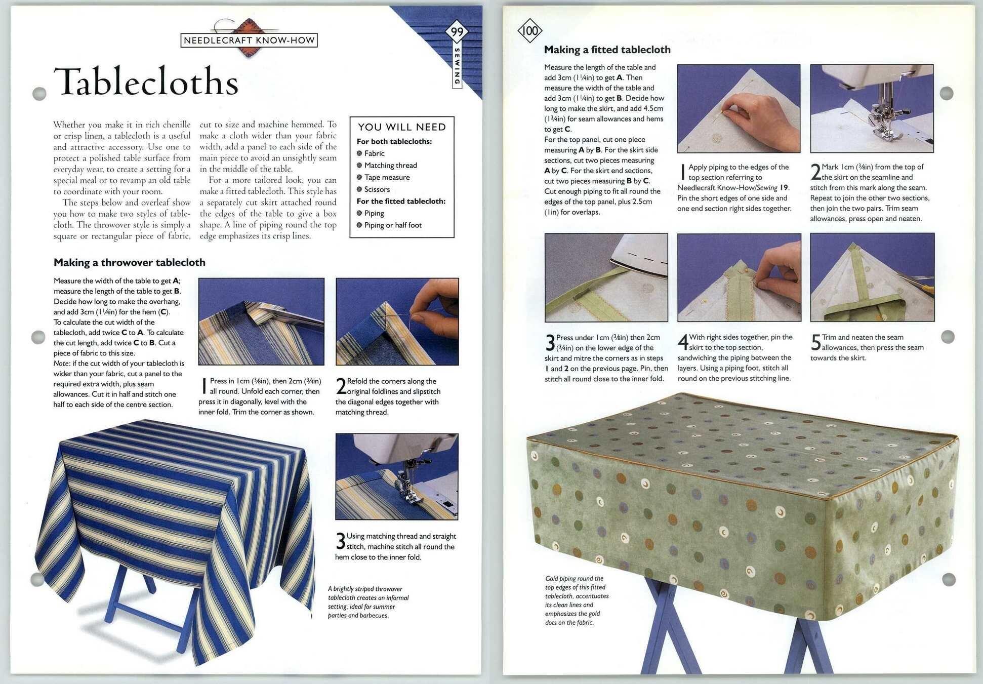 Tablecloths 99100 KnowHow Sewing Needlecraft Magic Pattern