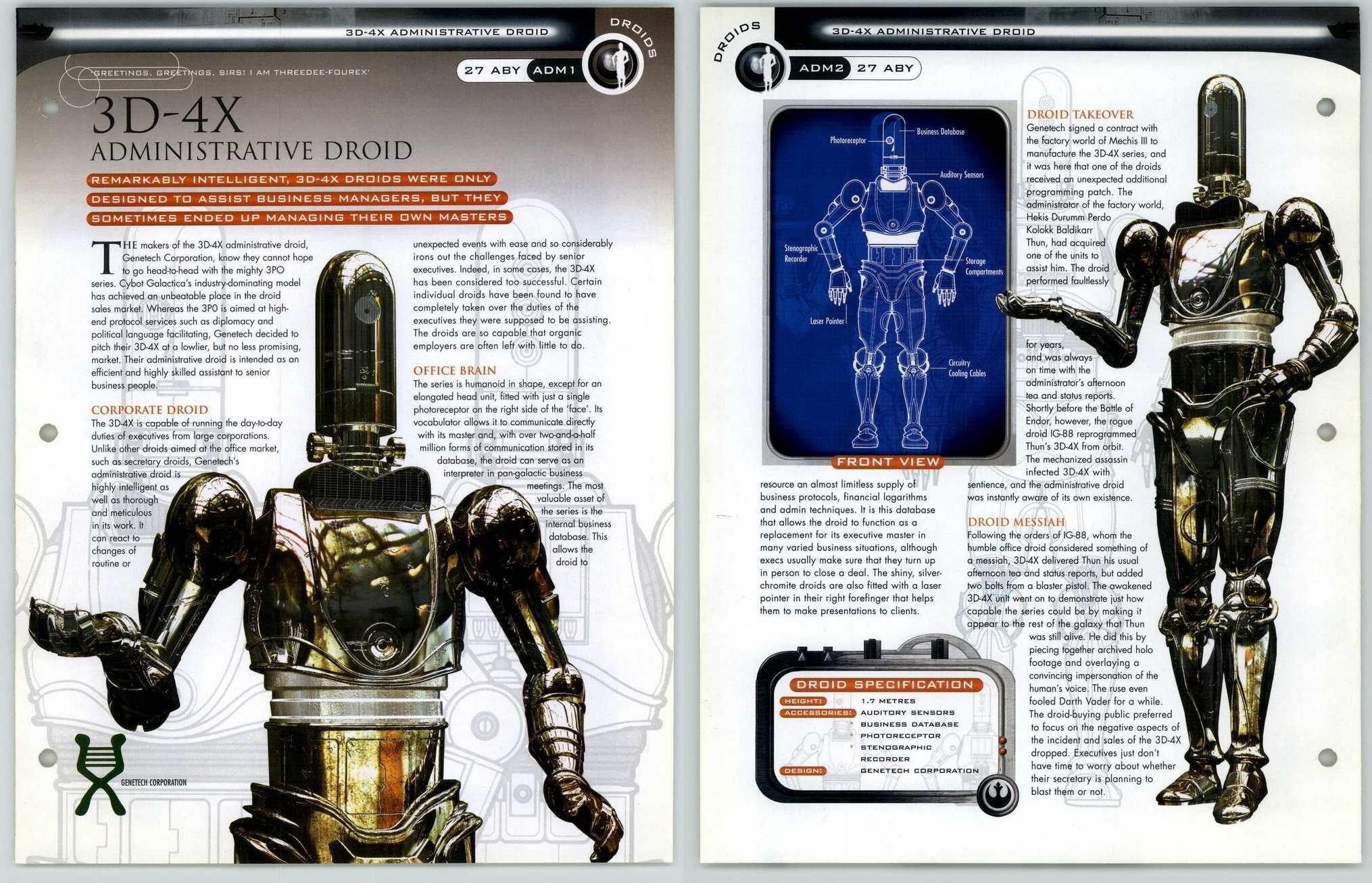 3D-4X Administrative Droid ADM1-2 - Droids - Star Wars Fact File Page