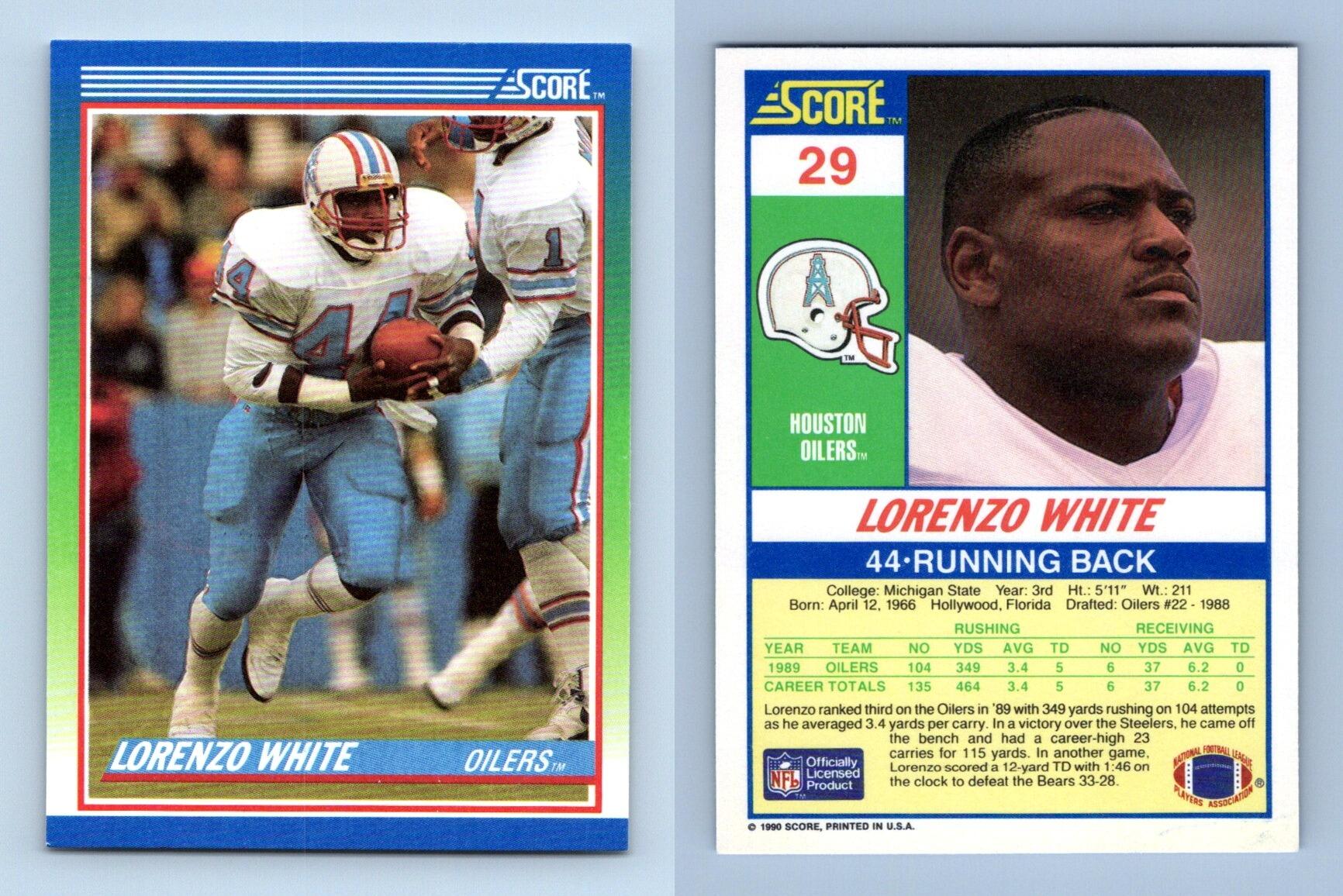 Lorenzo White - Oilers #29 Score 1990 NFL Football Trading Card