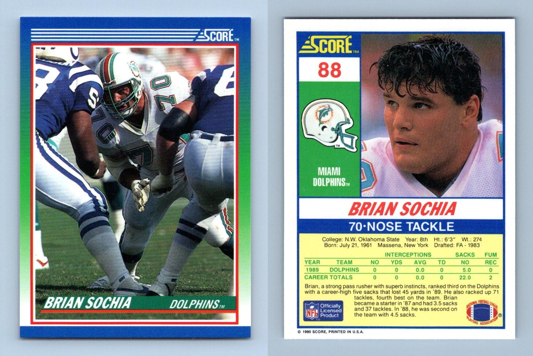 Brian Sochia - Dolphins #88 Score 1990 NFL Football Trading Card