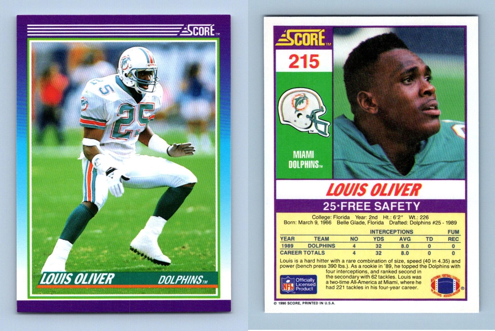 Louis Oliver - Dolphins #215 Score 1990 NFL Football Trading Card