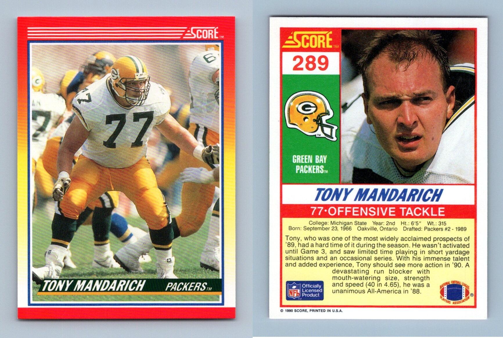 Tony Mandarich - Packers #289 Score 1990 NFL Football Trading Card