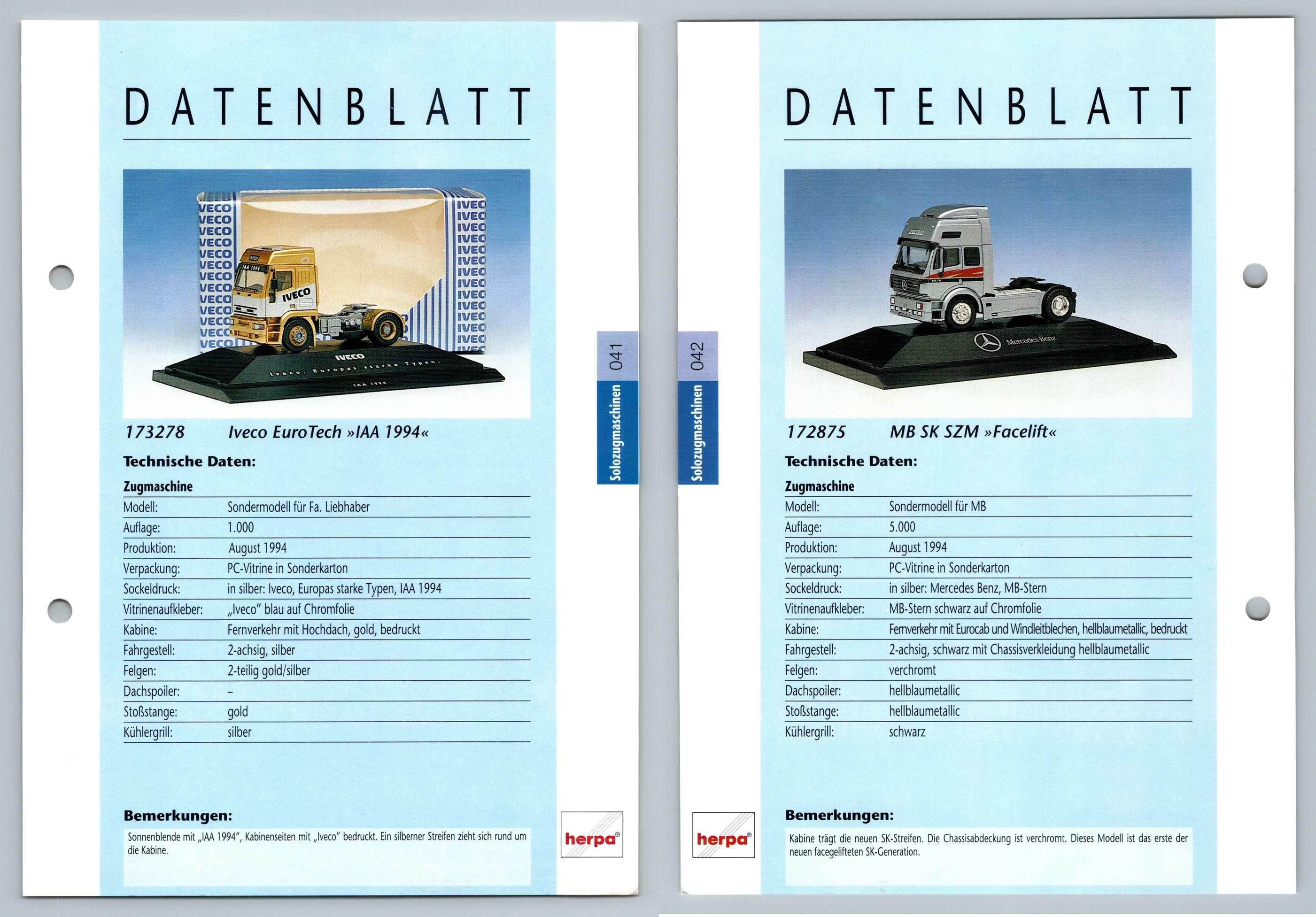 Iveco Eurotech Mb Sk Szm 41 2 Solozugmaschinen Datenblatt Herpa