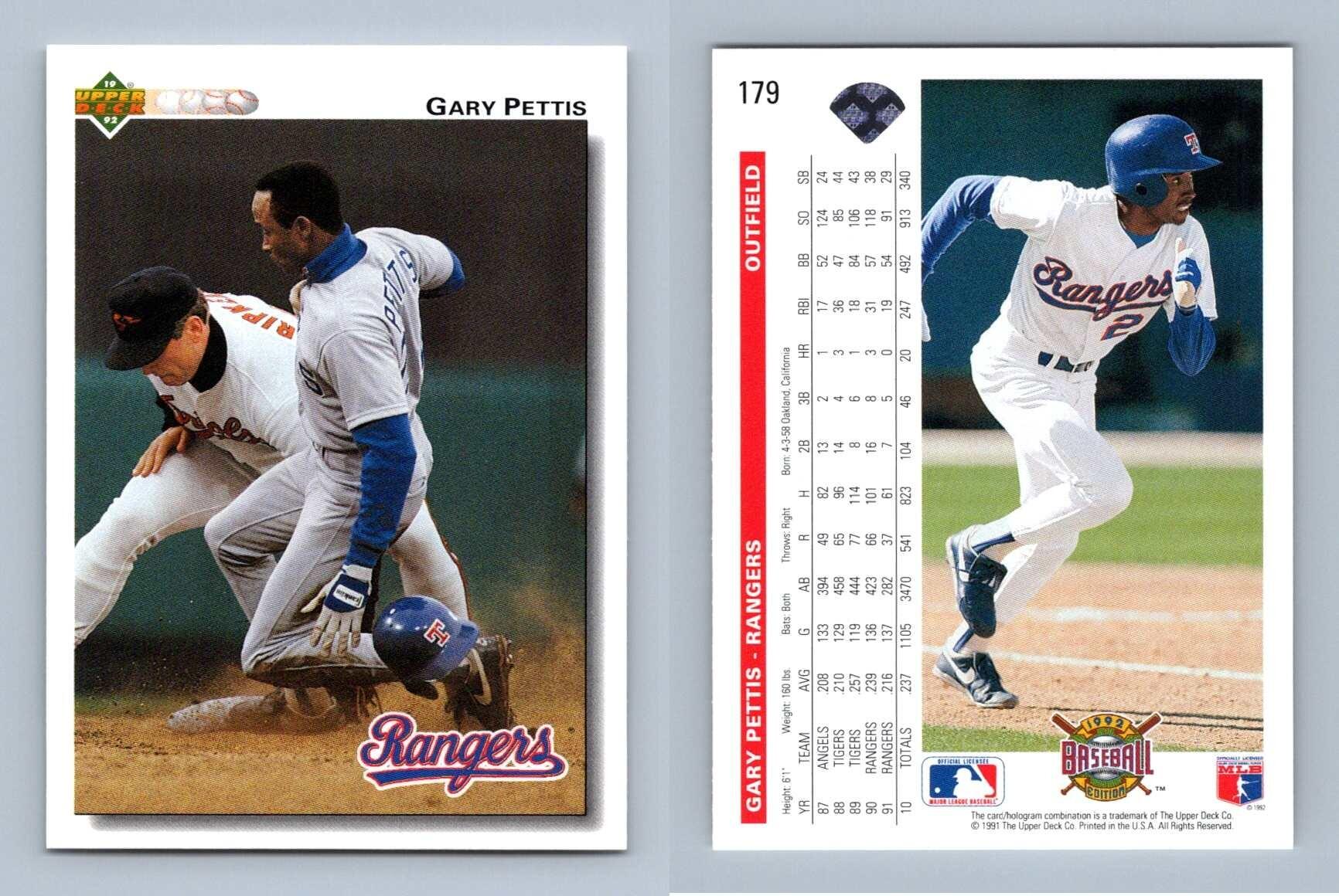 Gary Pettis - Rangers #179 Baseball 1992 Upper Deck Trading Card