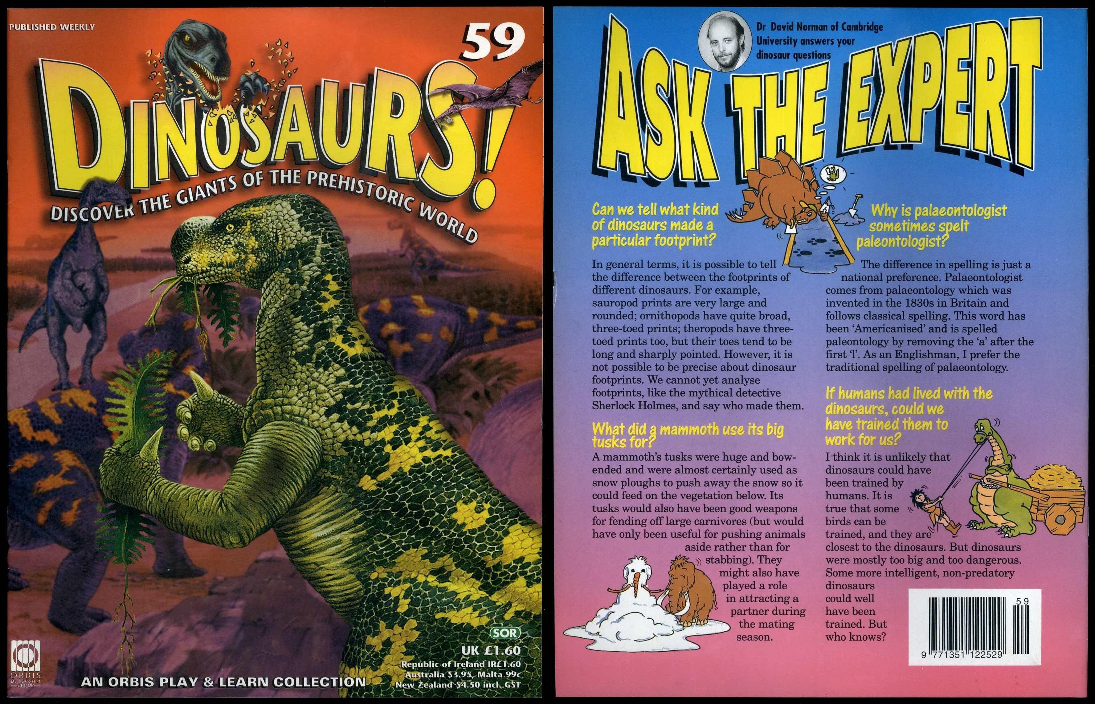 Dinosaurs! #59 Orbis Play & Learn Partwork Magazine