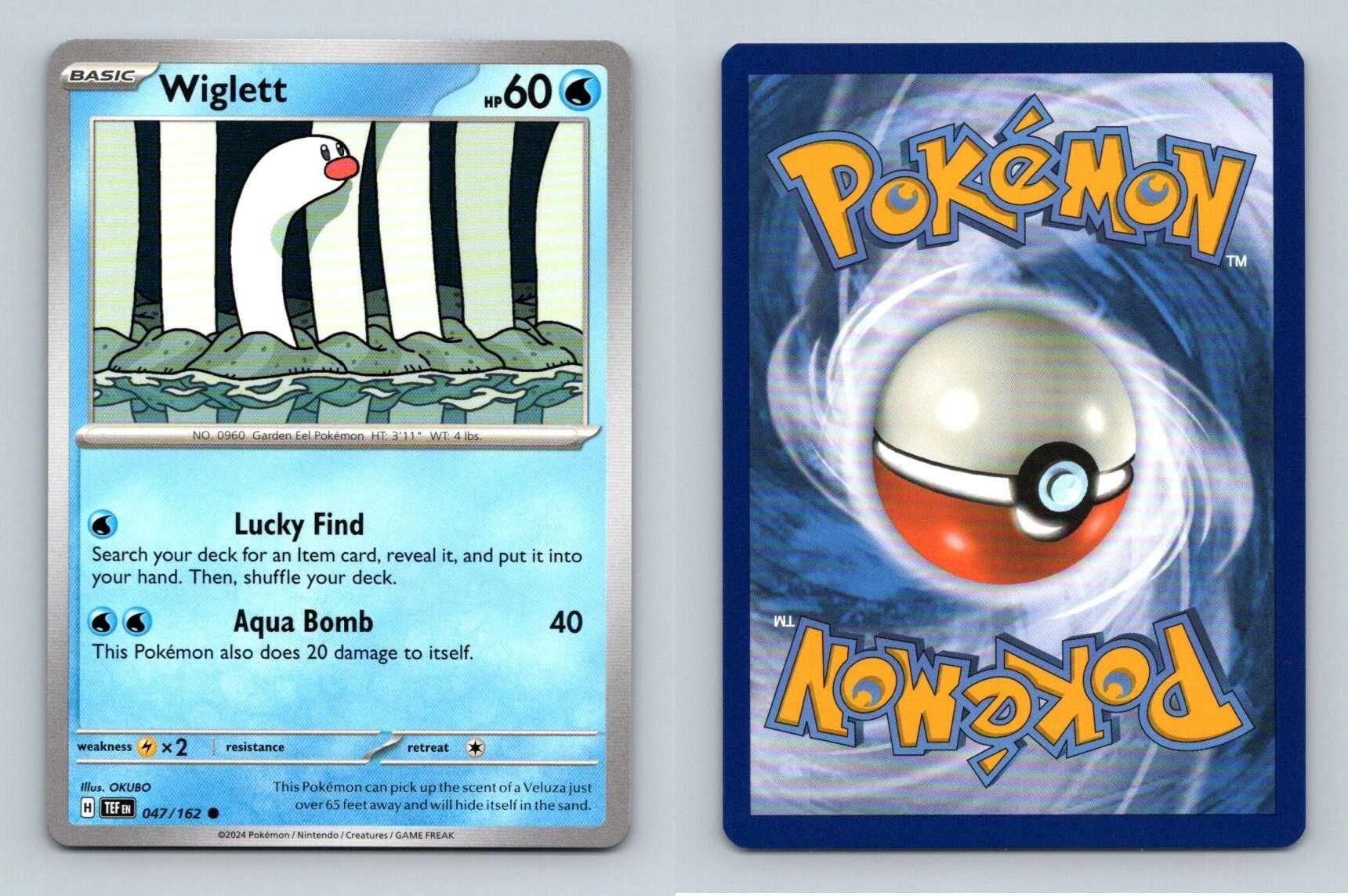 Wiglett #47/162 Scarlet & Violet Temporal Forces 2024 Pokemon Common ...