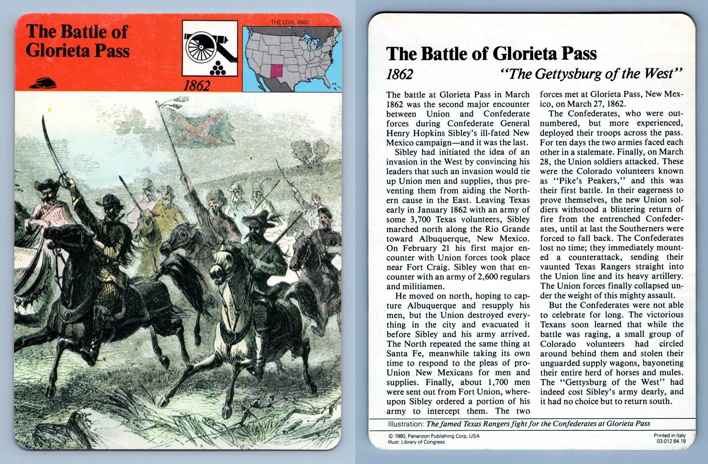 The Battle Of Glorieta Pass Civil War Story Of America Panarizon Card